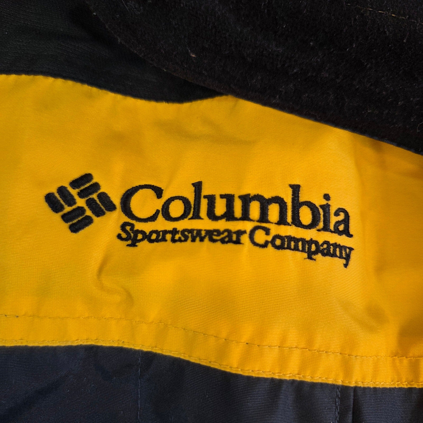 Columbia Sportswear Vintage 90s Parka Jacket Men’s L Navy Yellow Broken Zipper