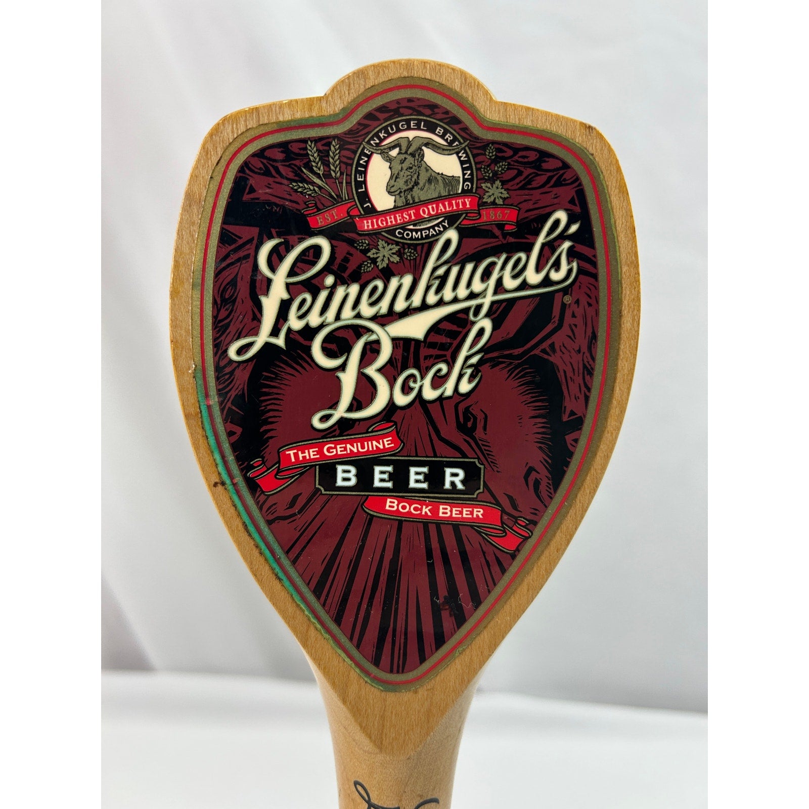 Leinenkugel's Bock Seasonal Beer Tap Handle Wood Draft Faucet Pull Knob
