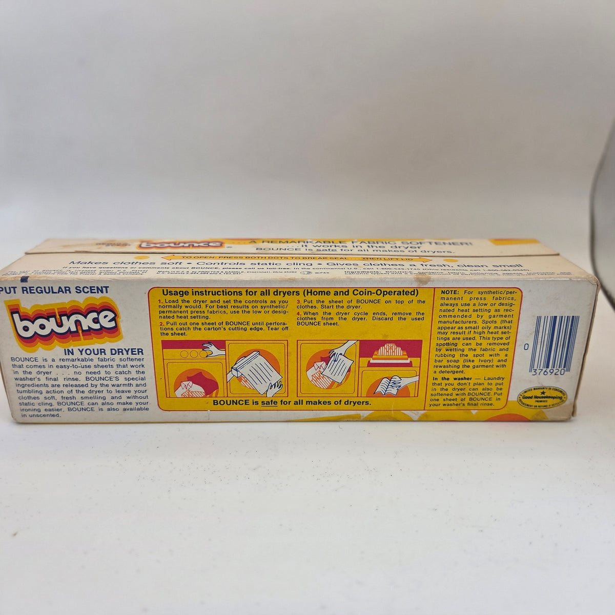 Vintage Bounce Fabric Softener 20 Dryer Sheets Sealed Box Movie Prop P&G