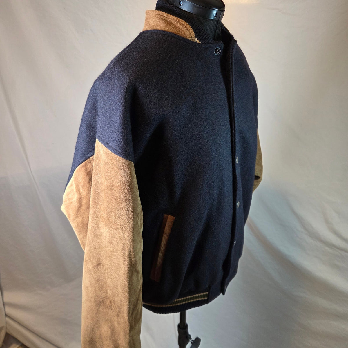 Vintage Pepsi Wool Leather Varsity Jacket Made in Canada Promo Button Front