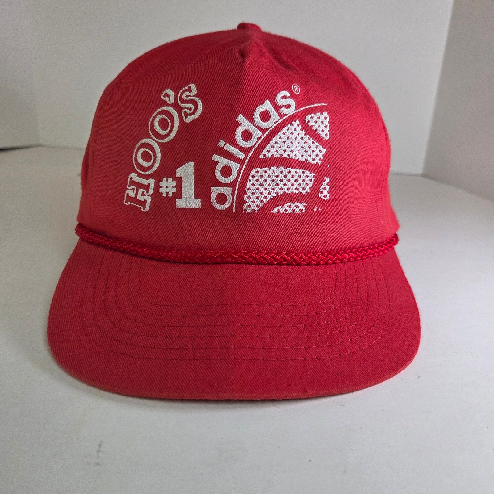 Vintage Adidas HOO'S #1 Red Snapback Rope Hat Ama Pro Philippines 80s 90s