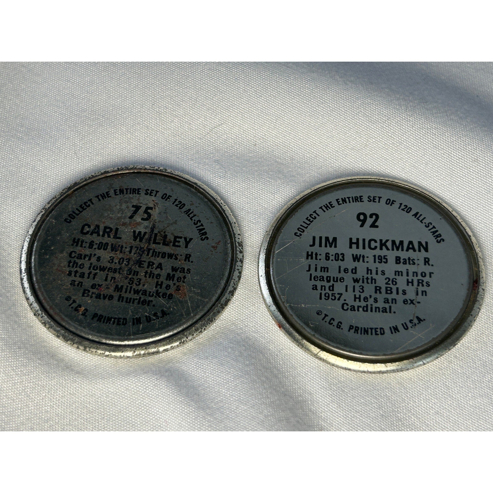 1964 Topps Baseball Coin Lot New York Mets Ron Hunt Jim Hickman