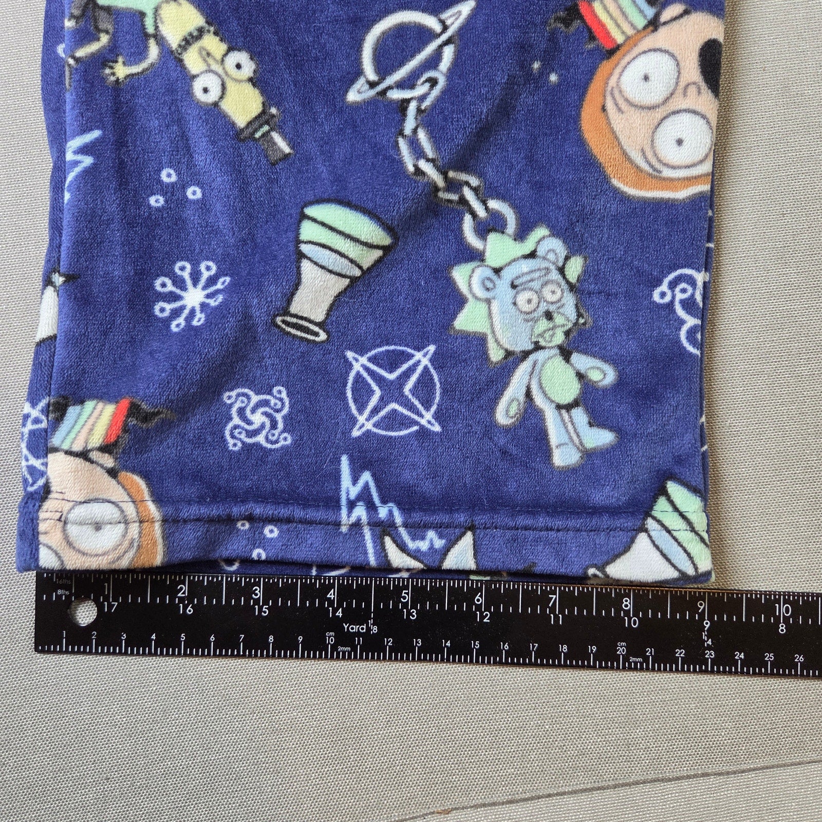 Rick and Morty Adult Swim Pajama Pants Mens L Blue Cartoon Lounge Sleep Pants
