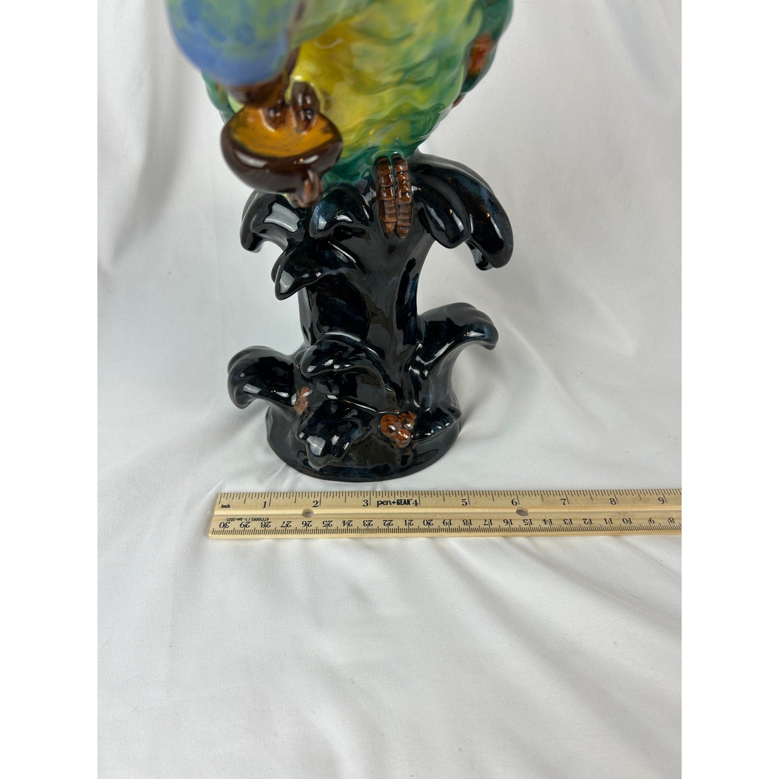Vintage Austrian Gmundner Keramik GK Mark Parrot Statue Art Pottery Figurine 11”