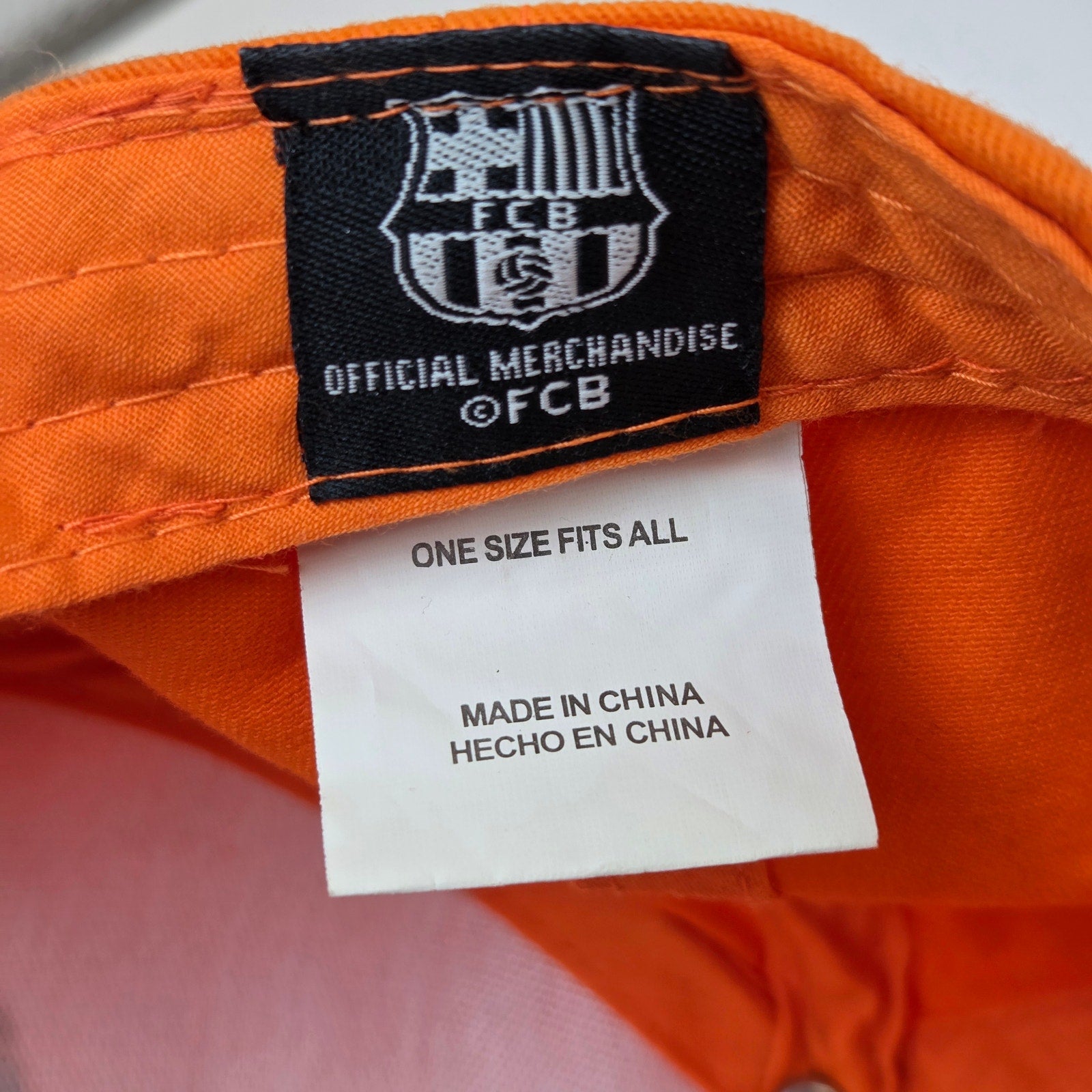 FC Barcelona Official Merchandise Snapback Hat Orange Blue FCB Soccer Cap OSFM