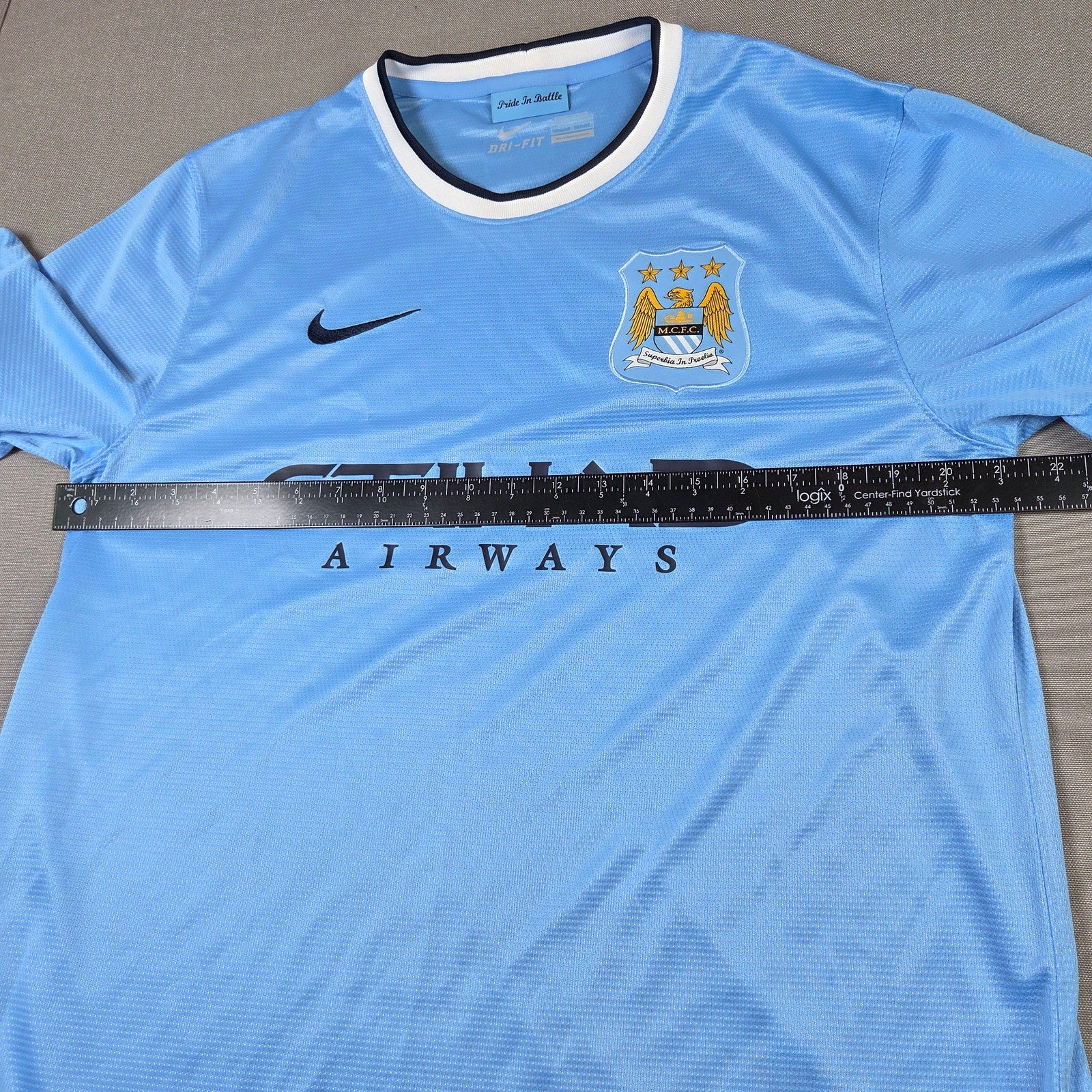 Nike Manchester City 2013-14 Home Authentic Soccer Jersey Dri-FIT FC Size L