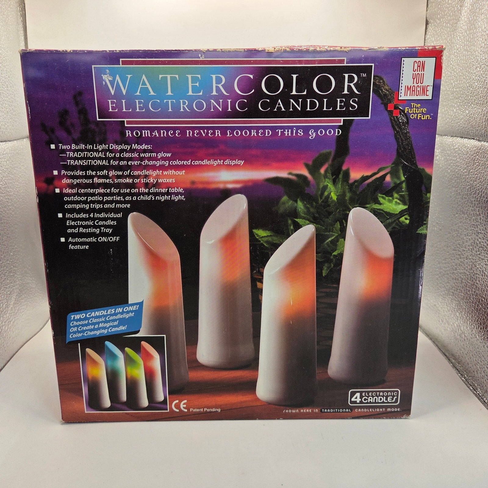 Watercolor Electronic Candles 4-Piece Set Color-Changing LED No Flame