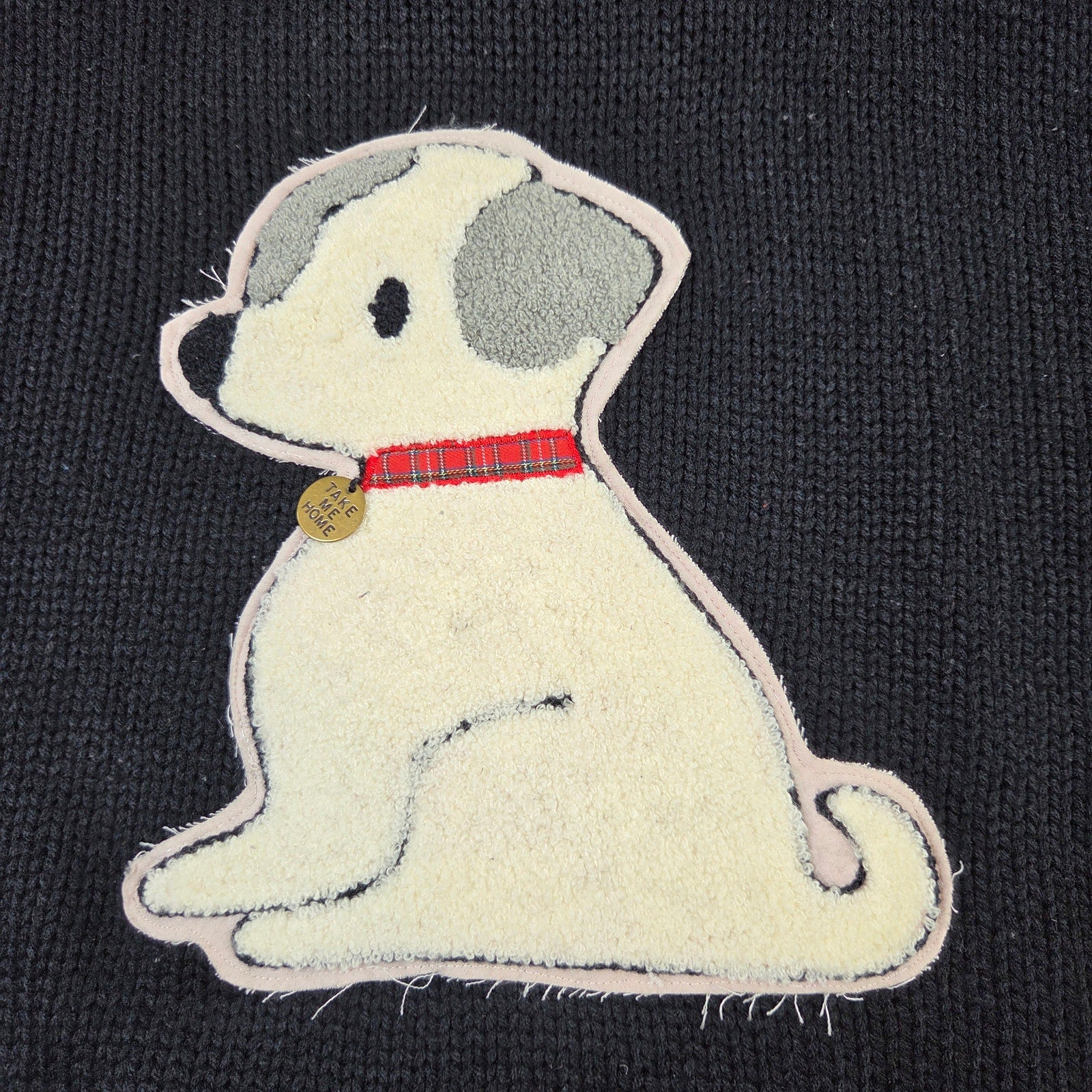 Golden Touch Puppy Sweater Womens L Take Me Home Dog Patch Knit Vintage