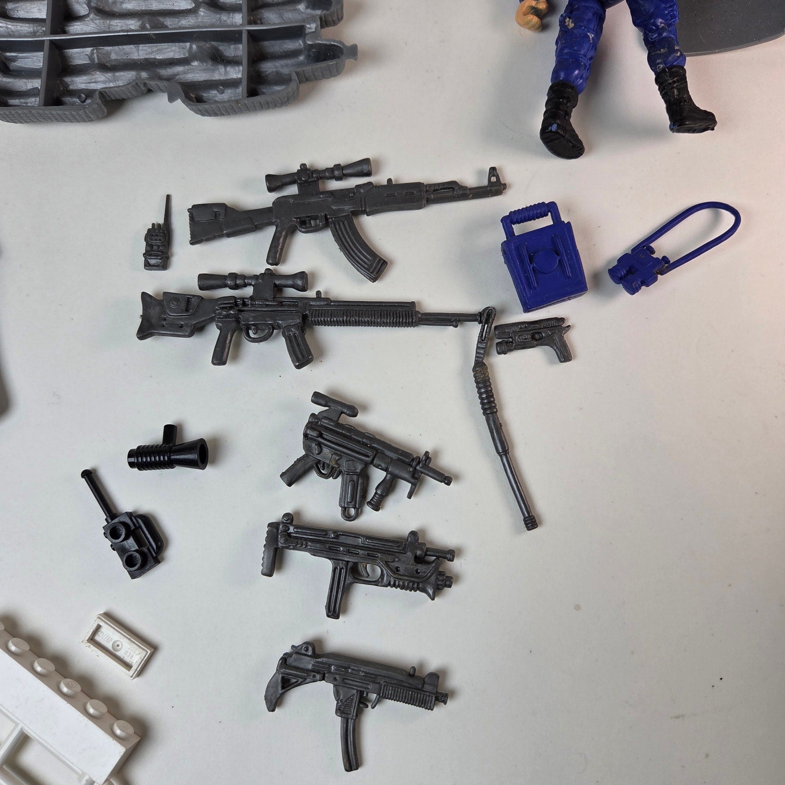 Chap Mei Police SWAT Action Figure w Weapons Gear Mixed Accessory Lot