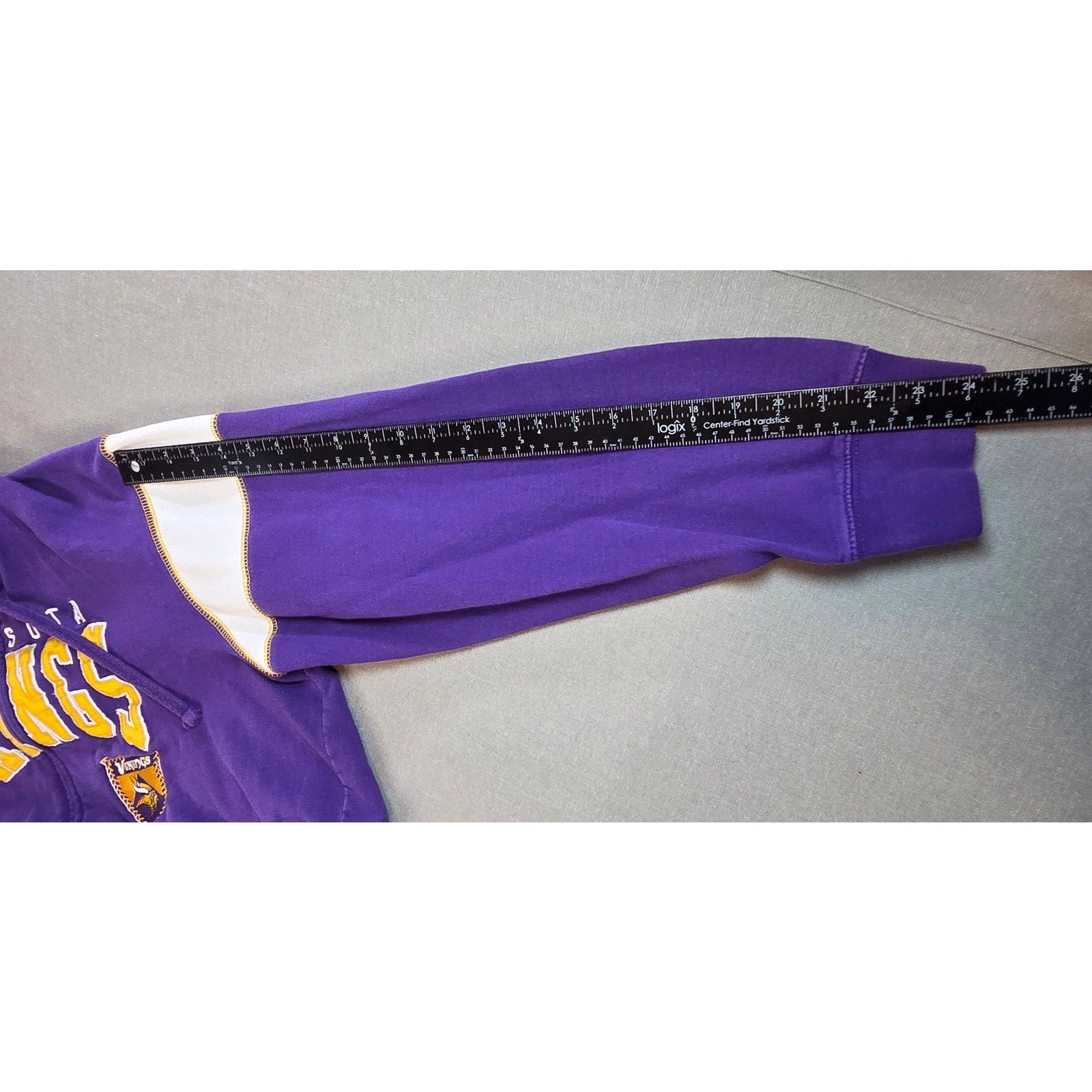 NFL Team Apparel Vikings 2XL Purple Full Zip Hoodie Yellow Lined