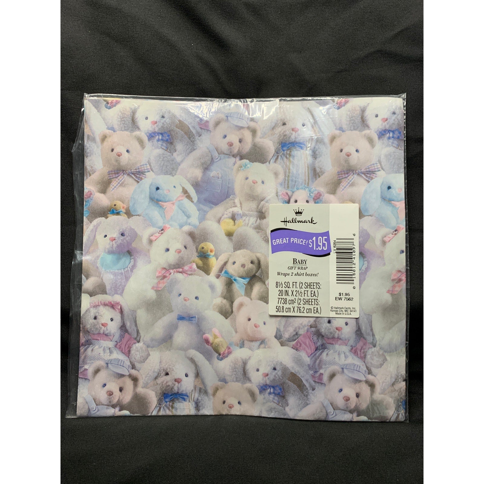 Vintage Baby Shower Gift Wrap Lot 3 Full Sheets Hallmark American Greetings