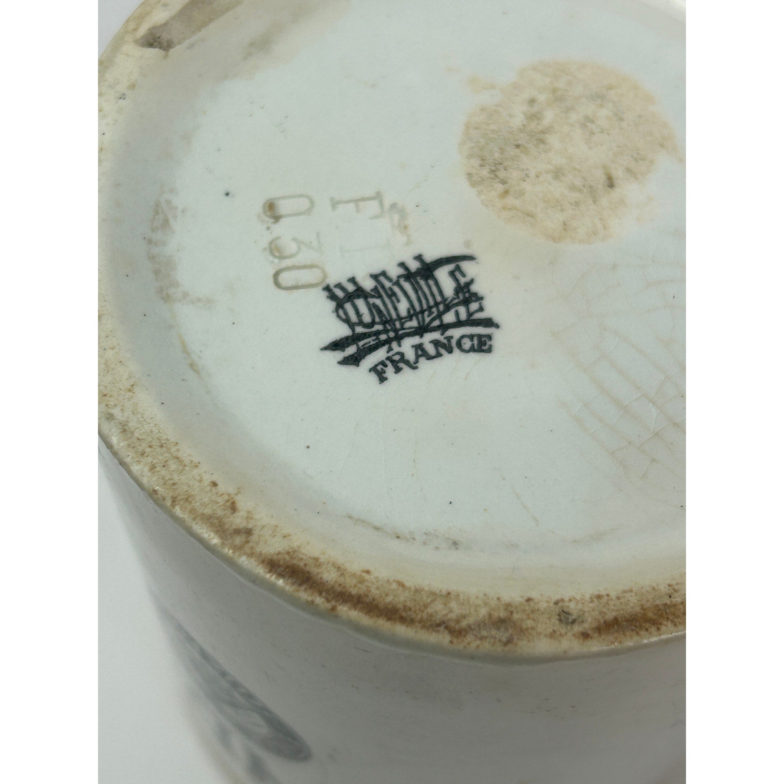 Rare Felix Potin Saindoux French Advertising Ironstone Crock Jar Luneville 1900s
