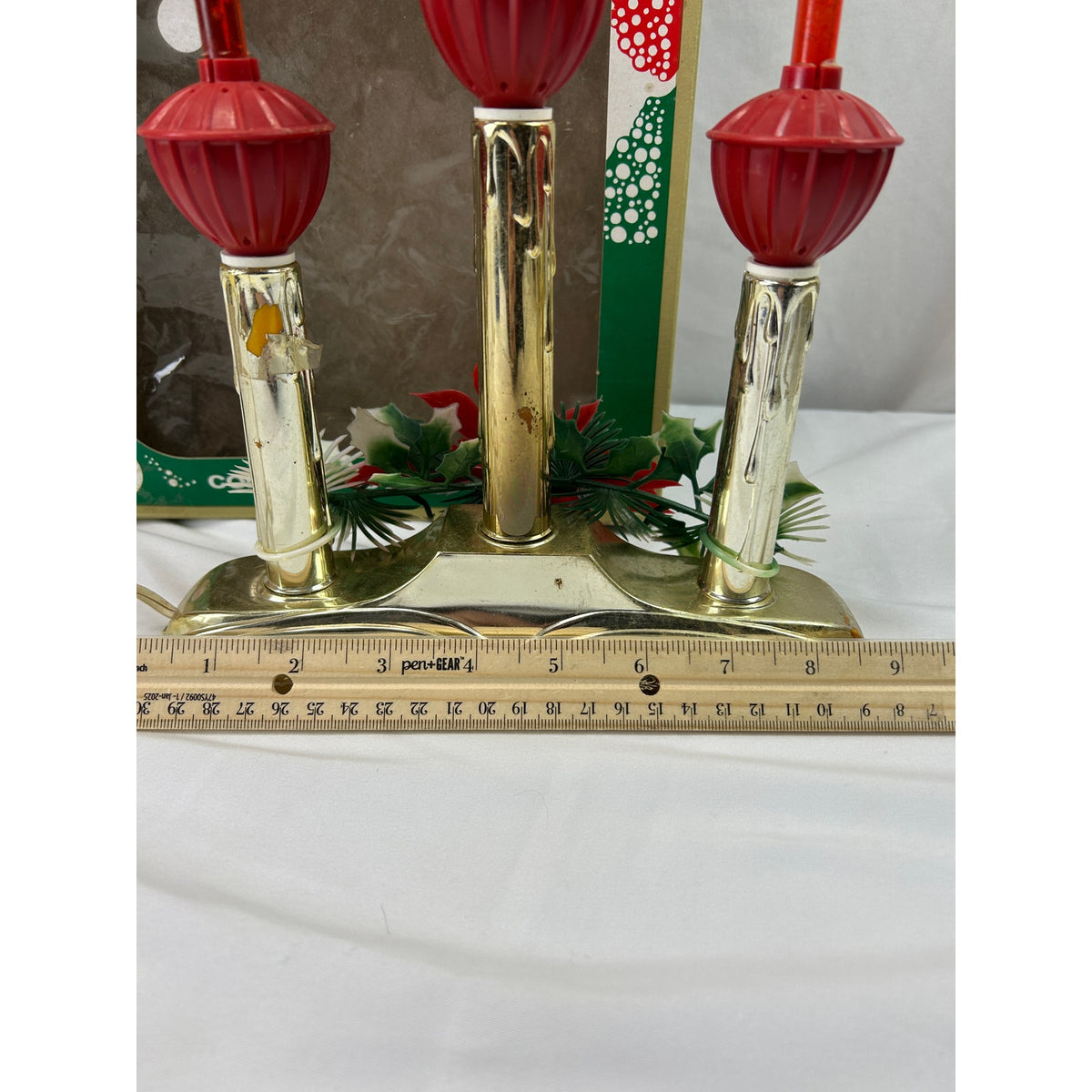Vintage ACLA 3 Bubble Light Candolier Christmas Centerpiece Cat 379 Original Box