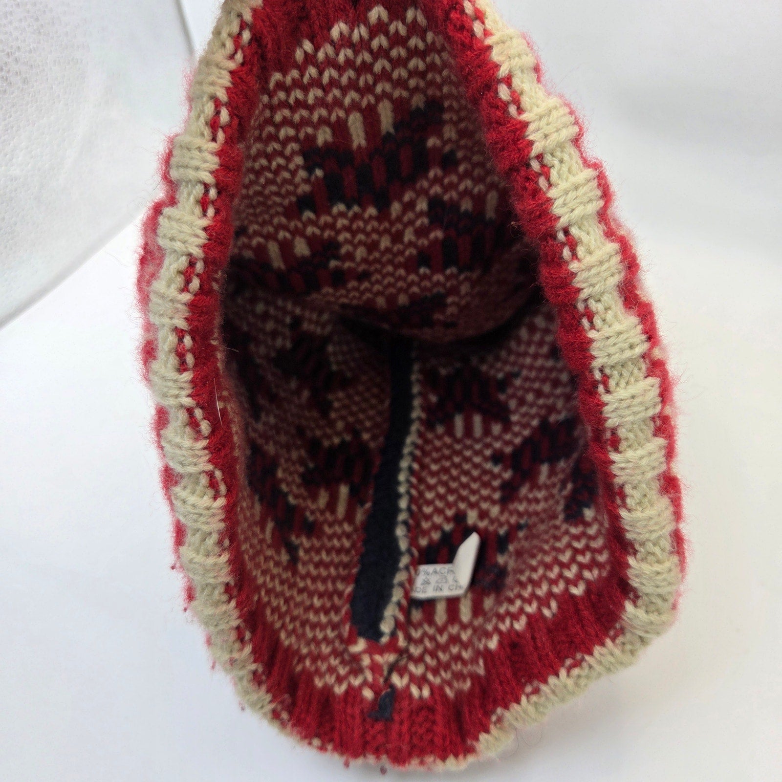 USA Flag Knit Beanie Hat Stars Stripes Pom Winter Acrylic Unbranded