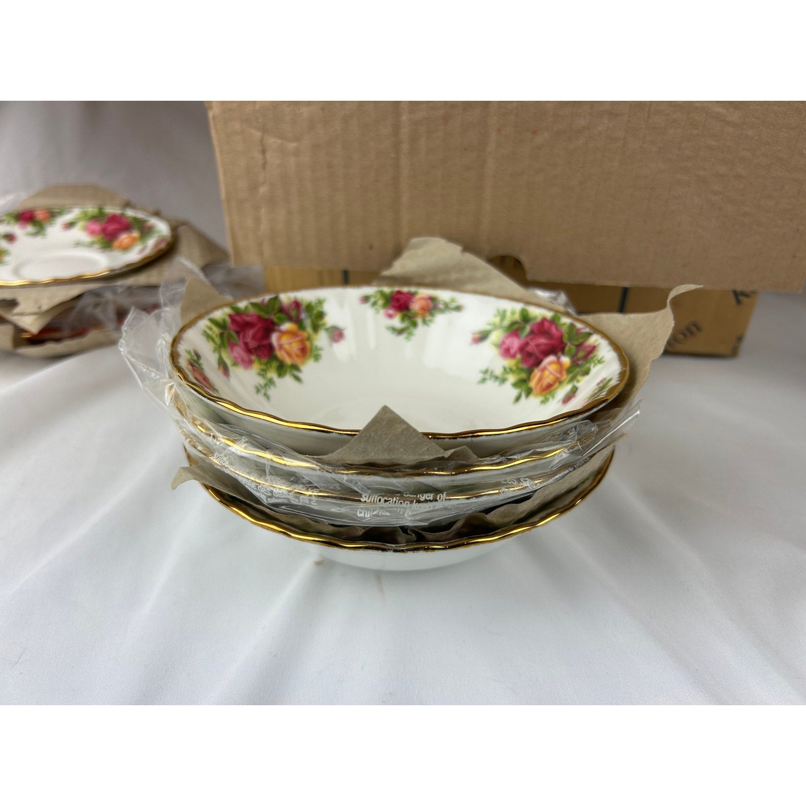 Vintage Royal Albert Old Country Roses China 4 Complete Settings, Mint Condition