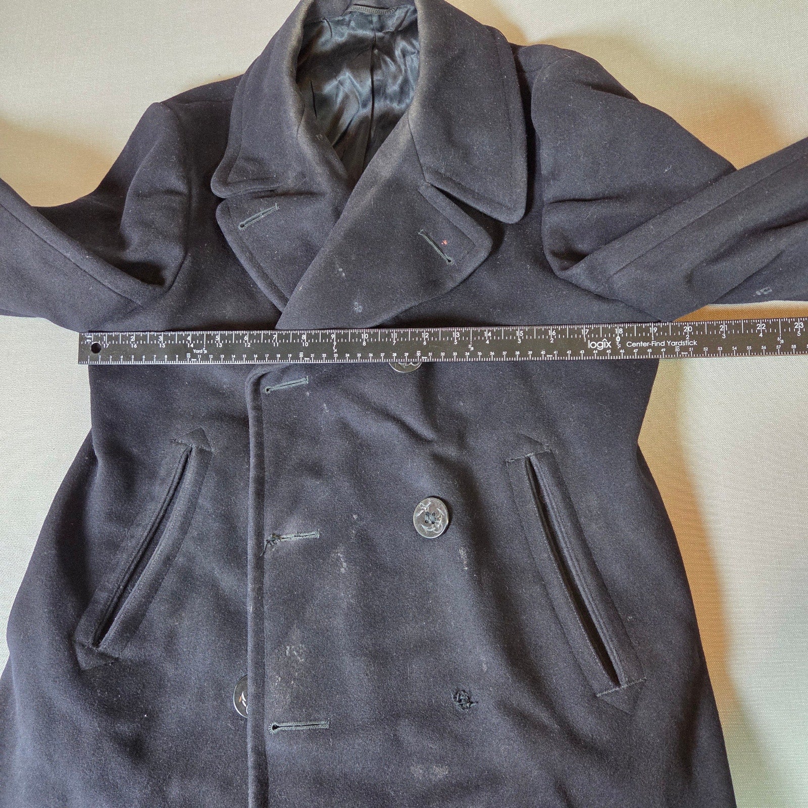 U.S. Navy Wool Kersey Peacoat Mens 38R Vietnam Era 1968–1972