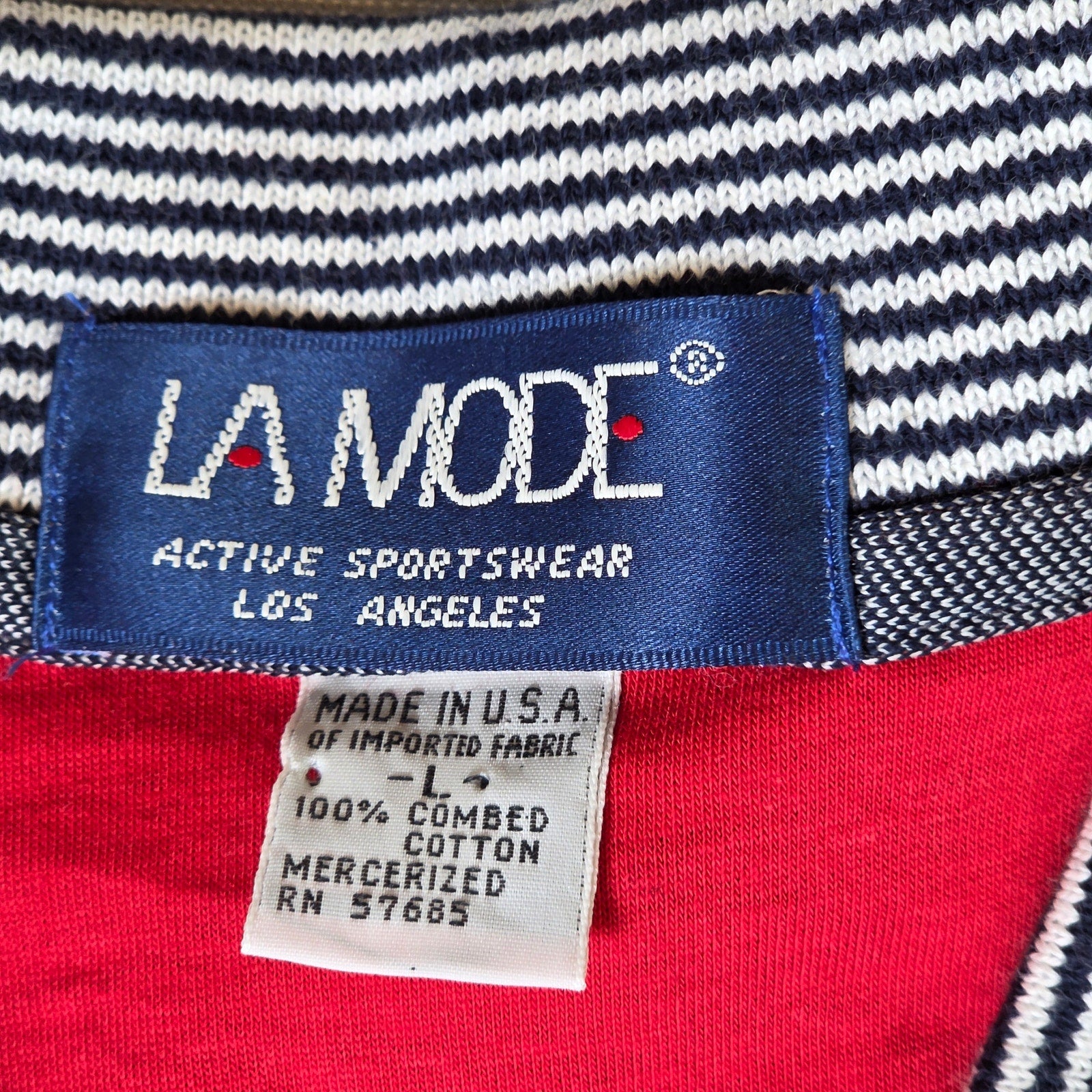 La Mode Vintage USA Made Polo Shirt Mens L NWT 100% Combed Cotton Style 1961