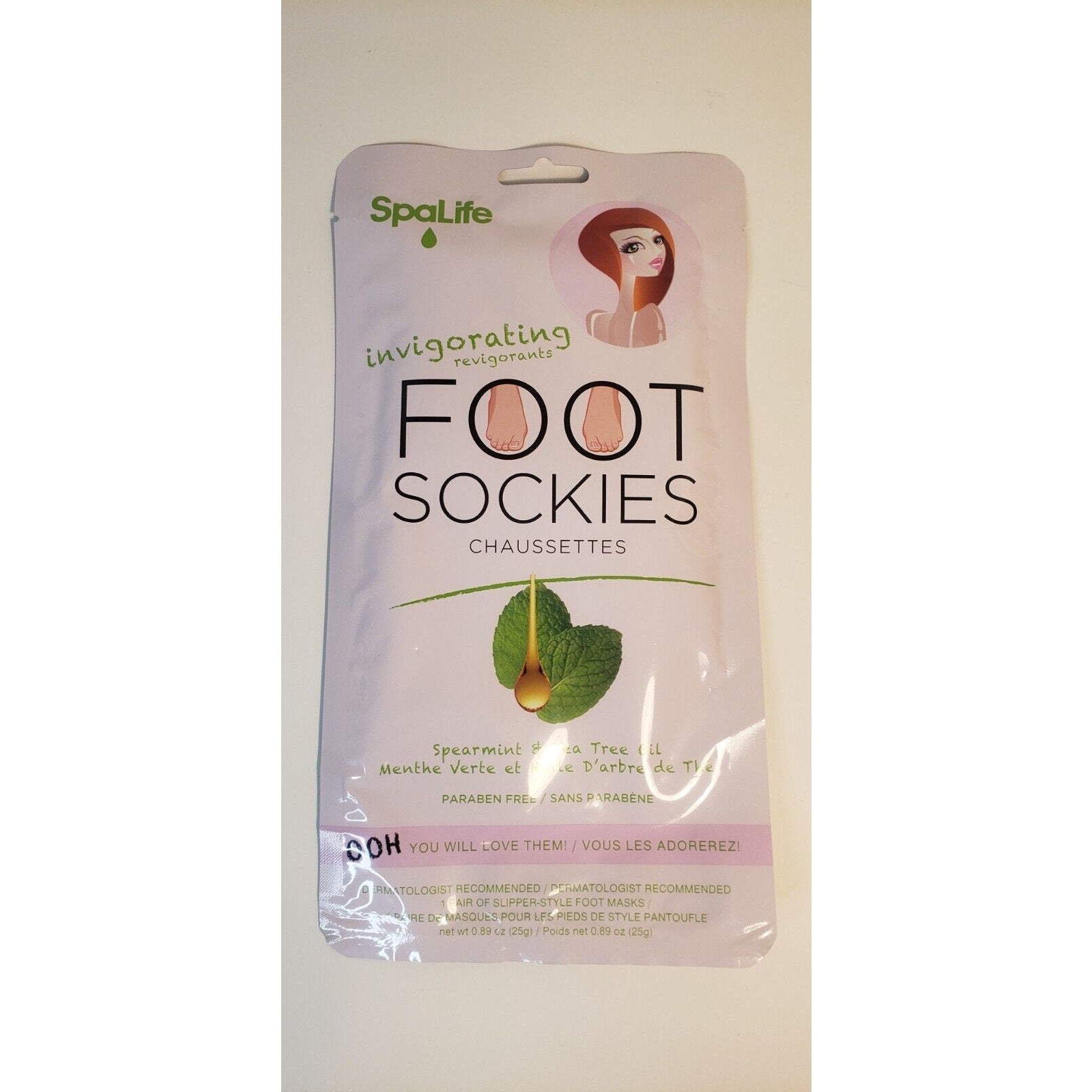 NEW Spa Life Invigorating Spearmint & Tea Tree Oil Foot Sockies