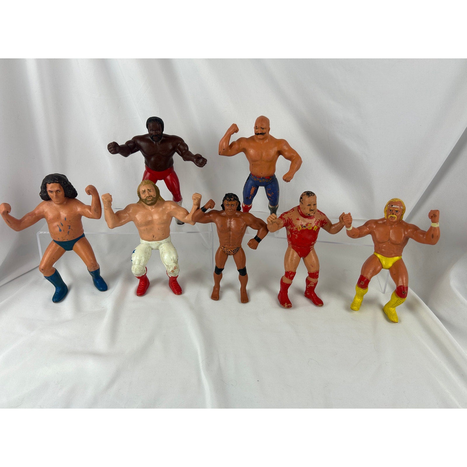 1984 WWF Wrestling Superstars 8 Inch Figures Lot of 7 Snuka Studd Andre Hogan