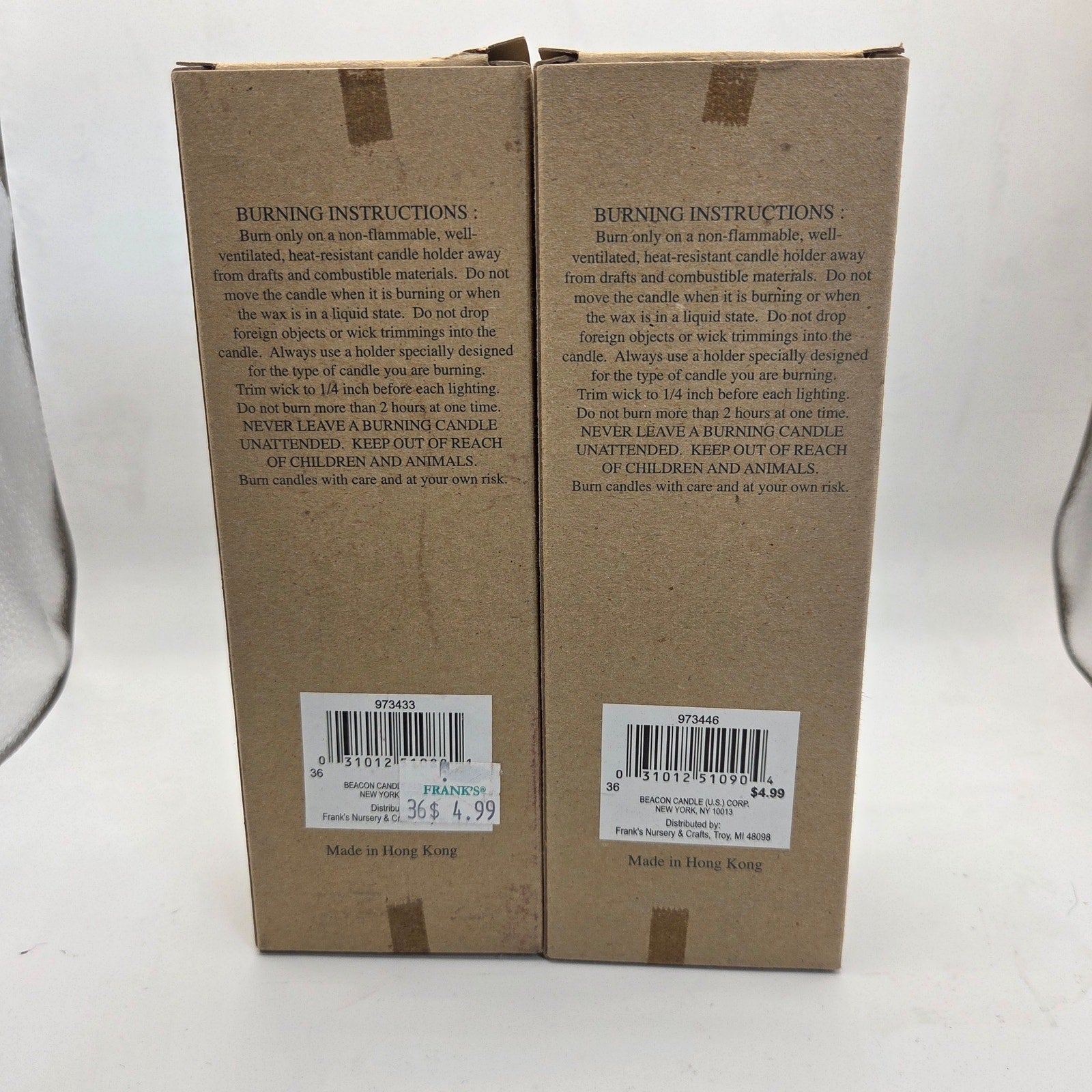 Frank’s Candle Collection Taper Candles 12-Pack Blue & White Lot of 2