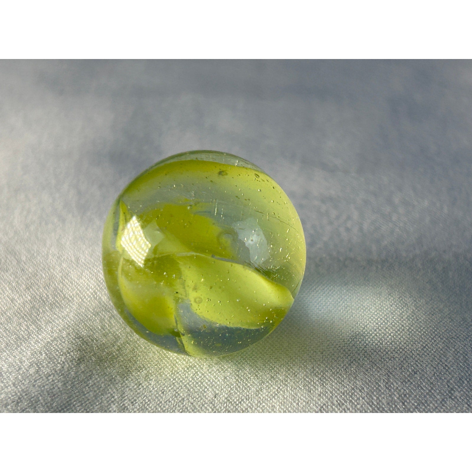 Vintage Green Transparent Swirl Marble 1 Inch Shooter Size