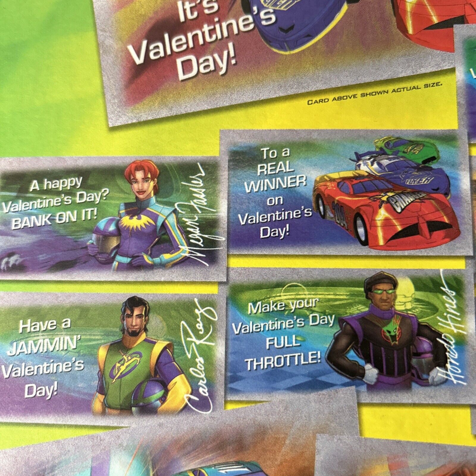 NASCAR Racers Deluxe Foil Valentines 30 Card Set Fox Kids 2000 Sealed USA