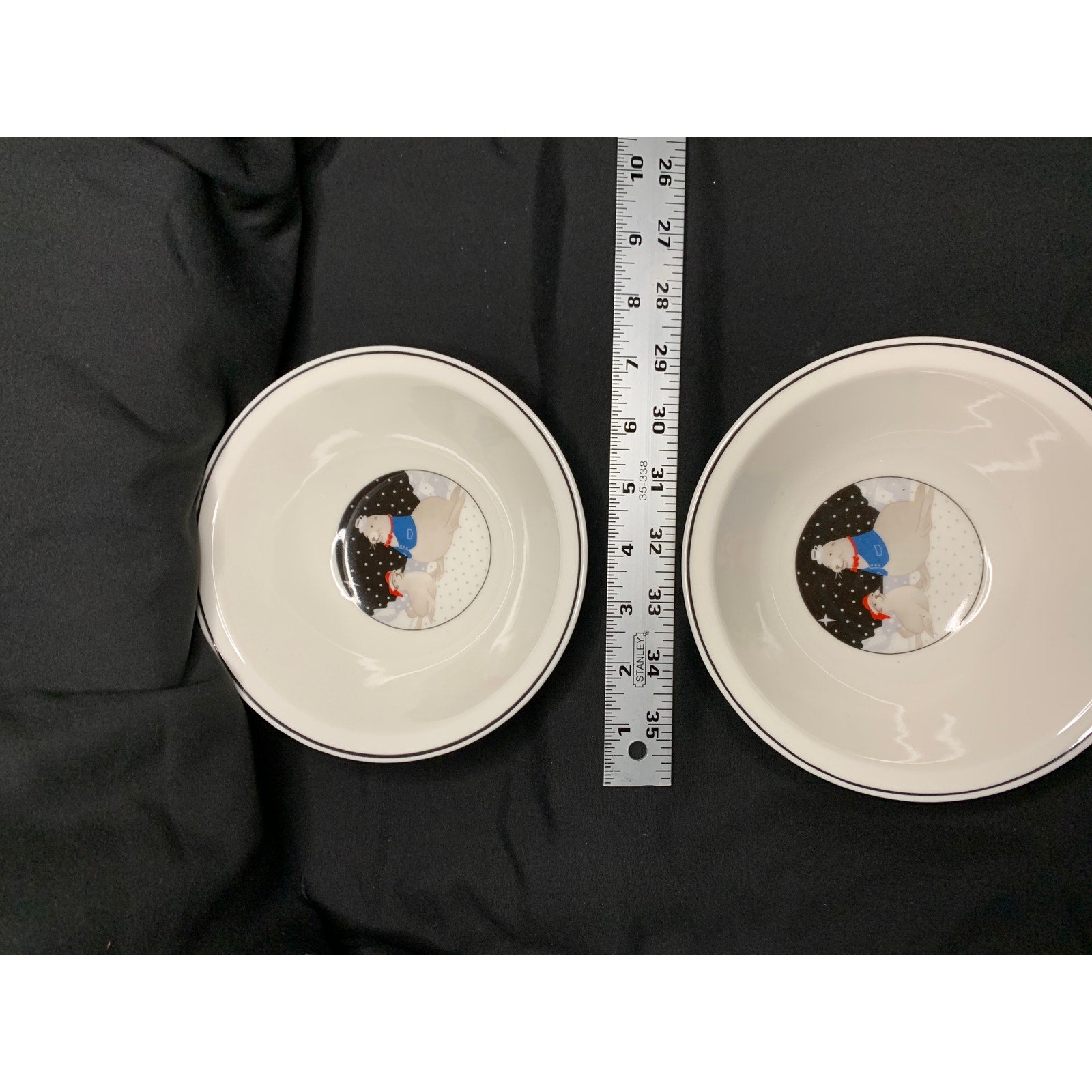 Vintage Epoch Polar Party Seal Cereal Bowls Set of 2 1997 Christmas 6.25in
