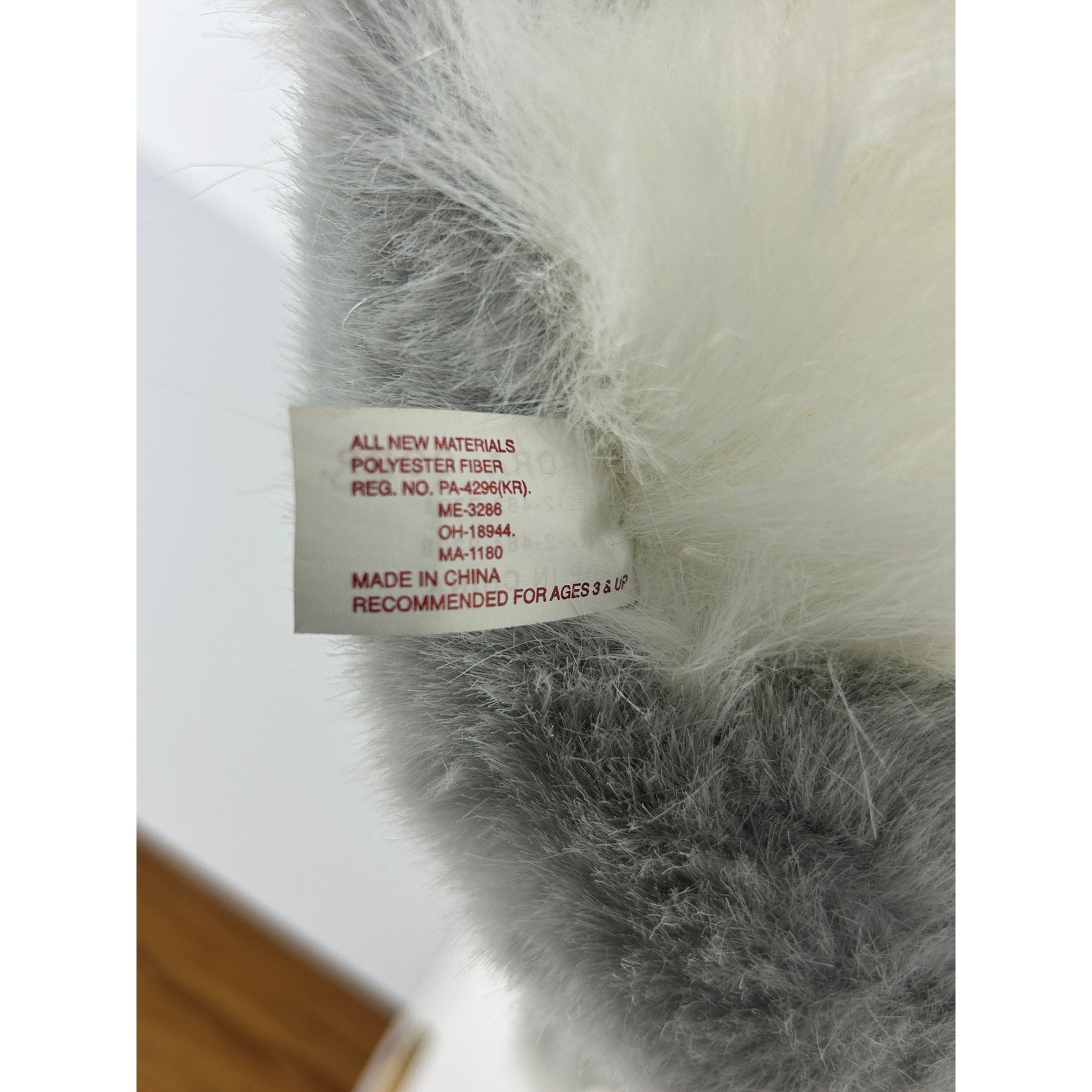 Aurora Plush Easter Bunny Gray Rabbit Holding Carrot Stuffed Animal