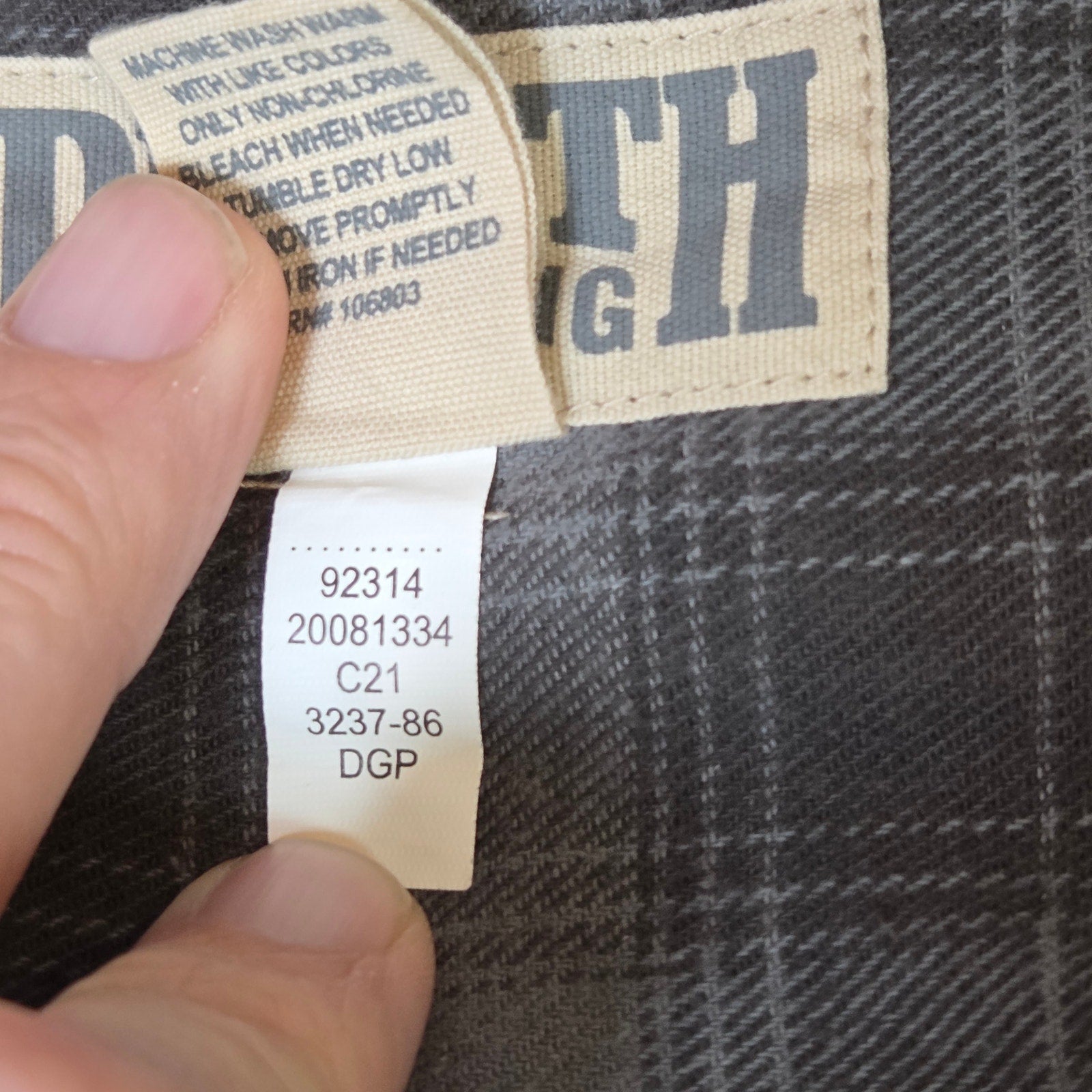 Duluth Trading Co Plaid Flannel Robe XL 100% Cotton Gray Belted