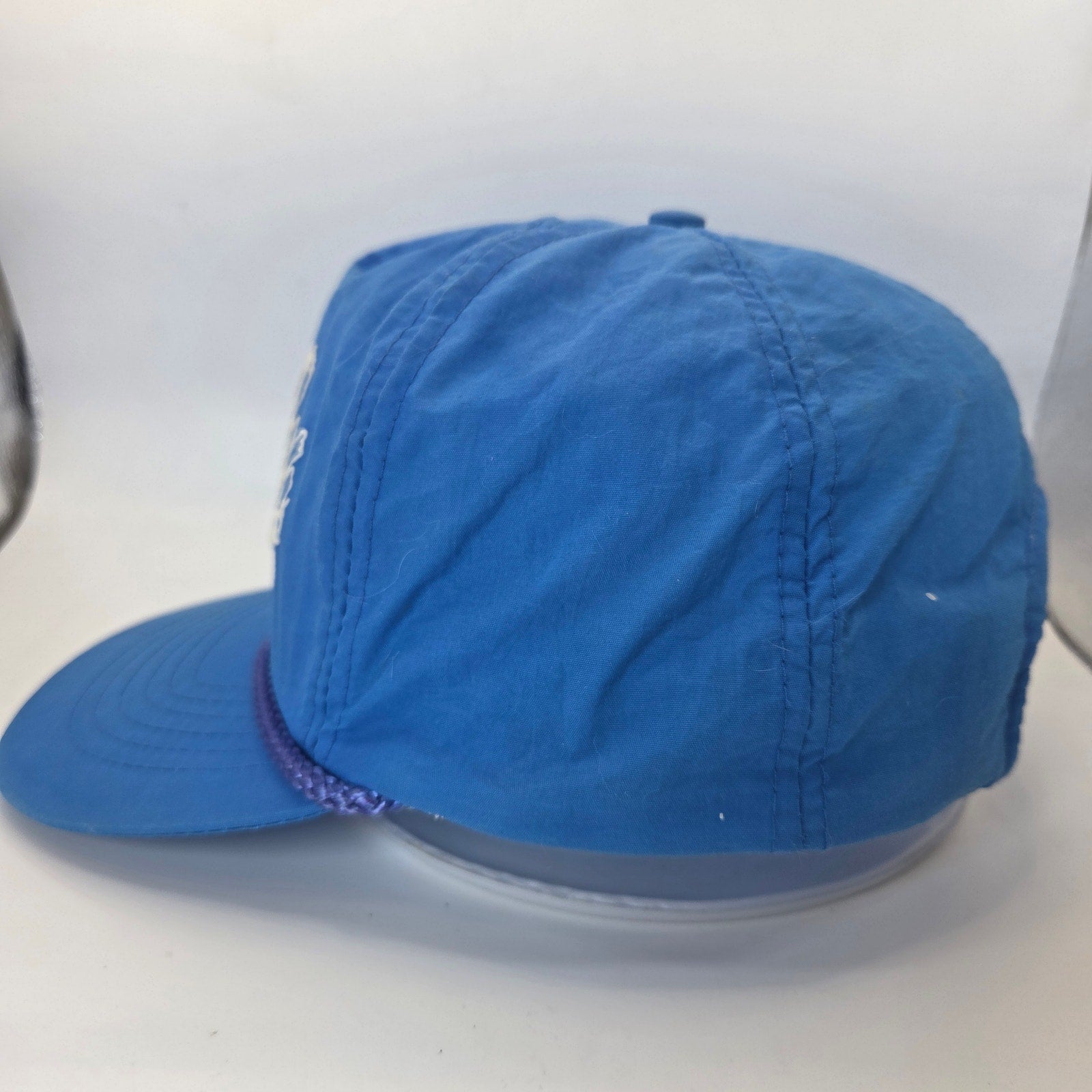 Vintage Alaska Souvenir Rope Snapback Hat Blue Nylon Adjustable Cap USA