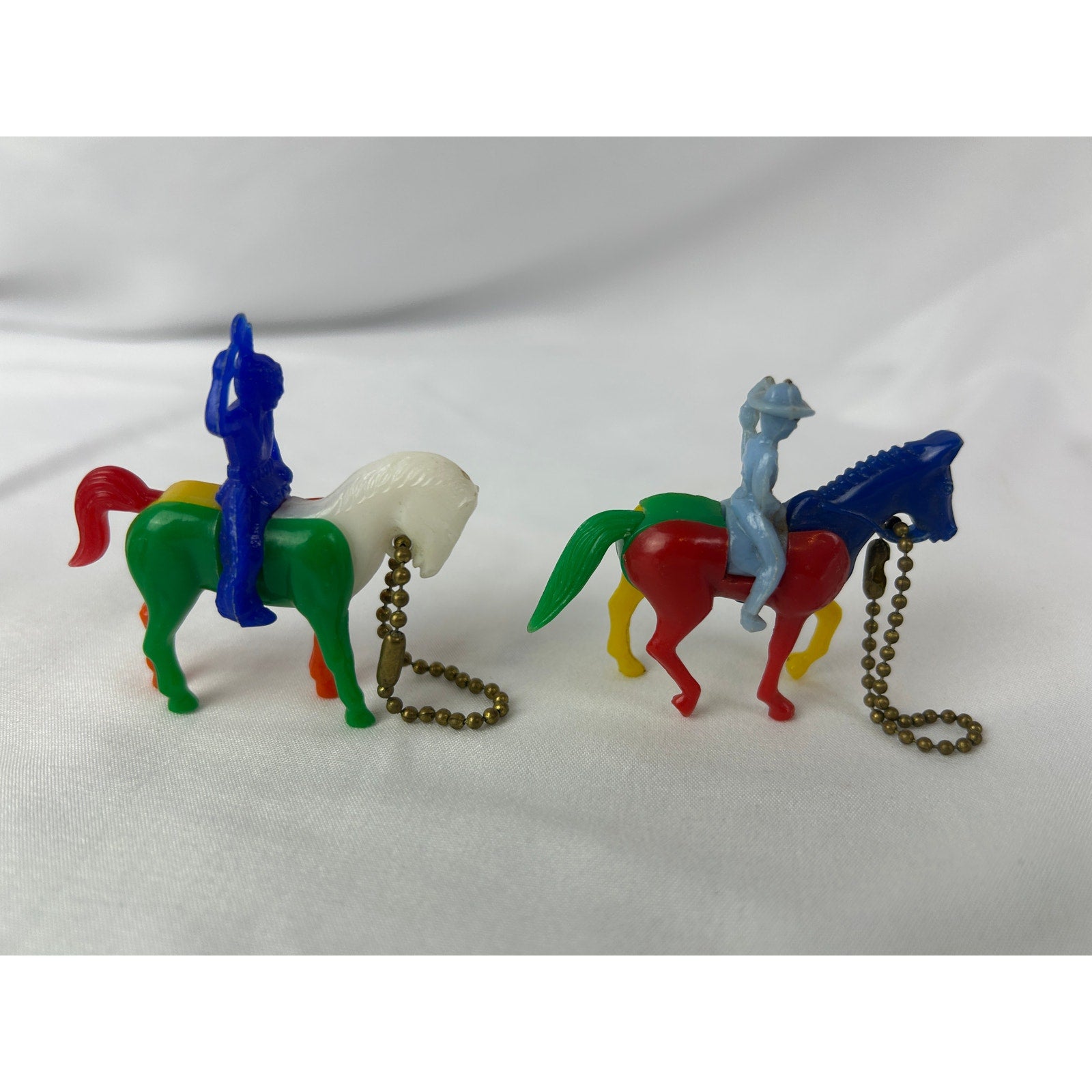 Vintage 1950s Western Cowboy Keychain Puzzle Toy Lot Horses Wagon Gun