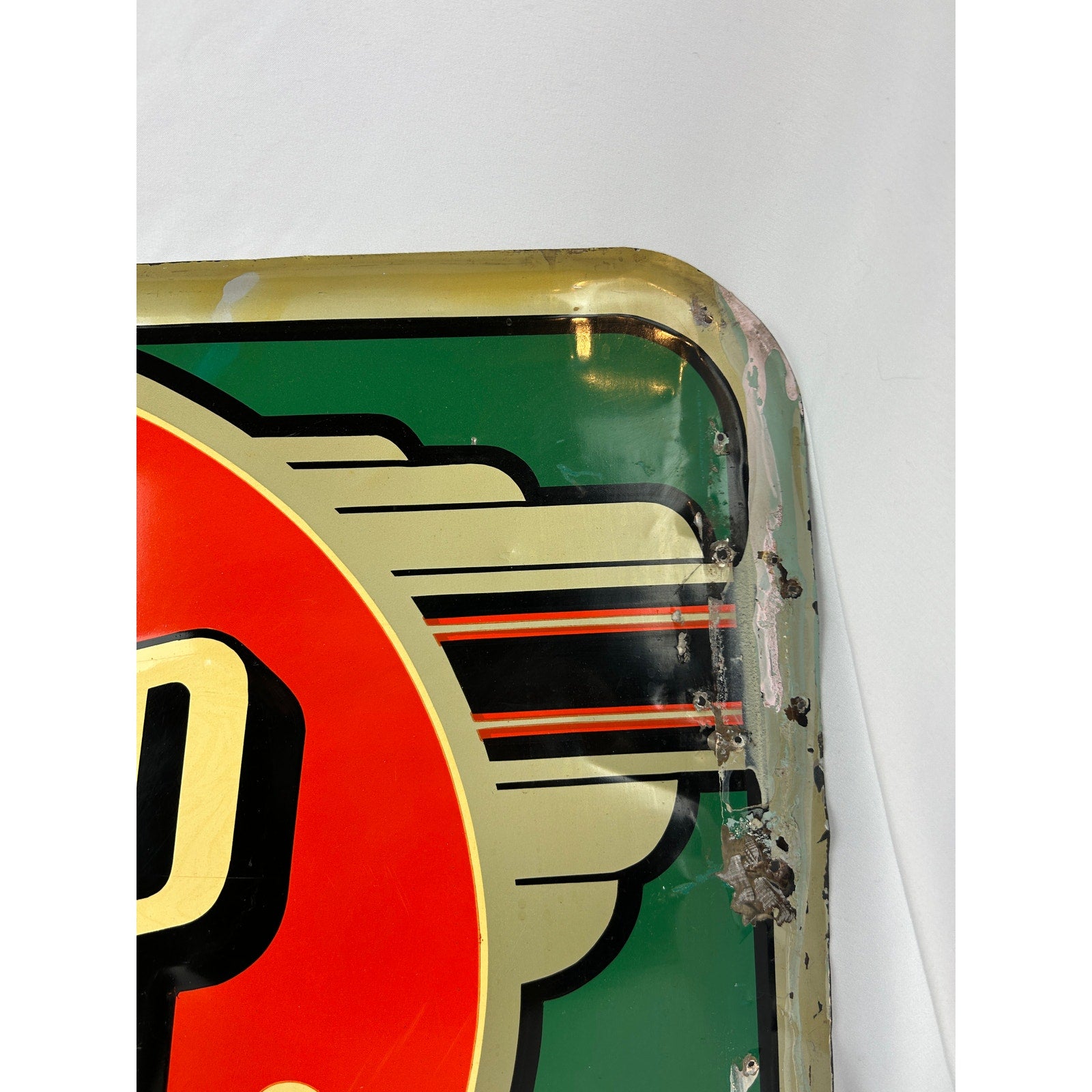 Original 1941 7UP Embossed Metal Sign You Like It It Likes You 9-41 Stout
