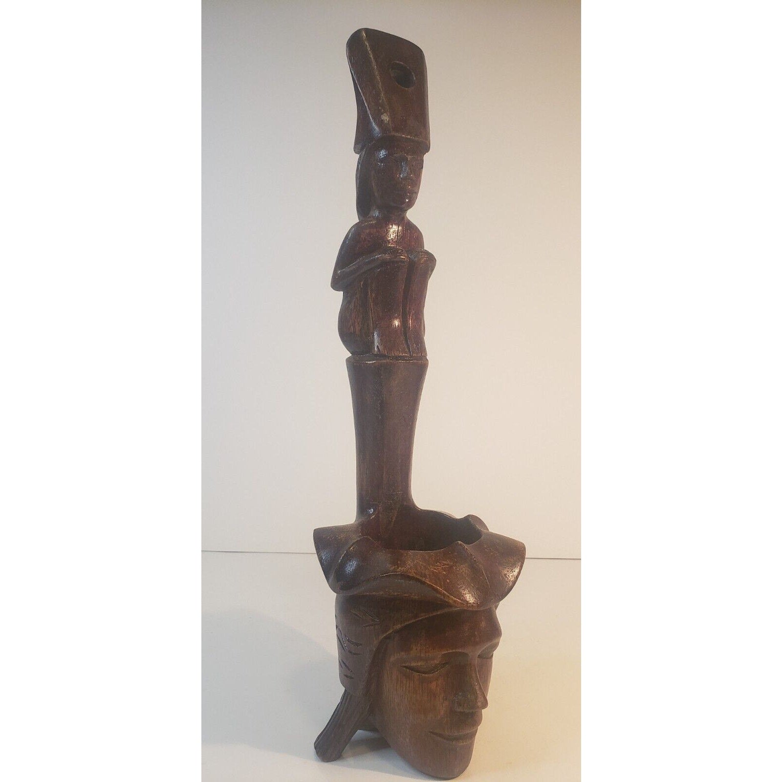Vintage Igorot Ifugao Philippine Hand-Carved Wood Offering Ladle Bowl 14"