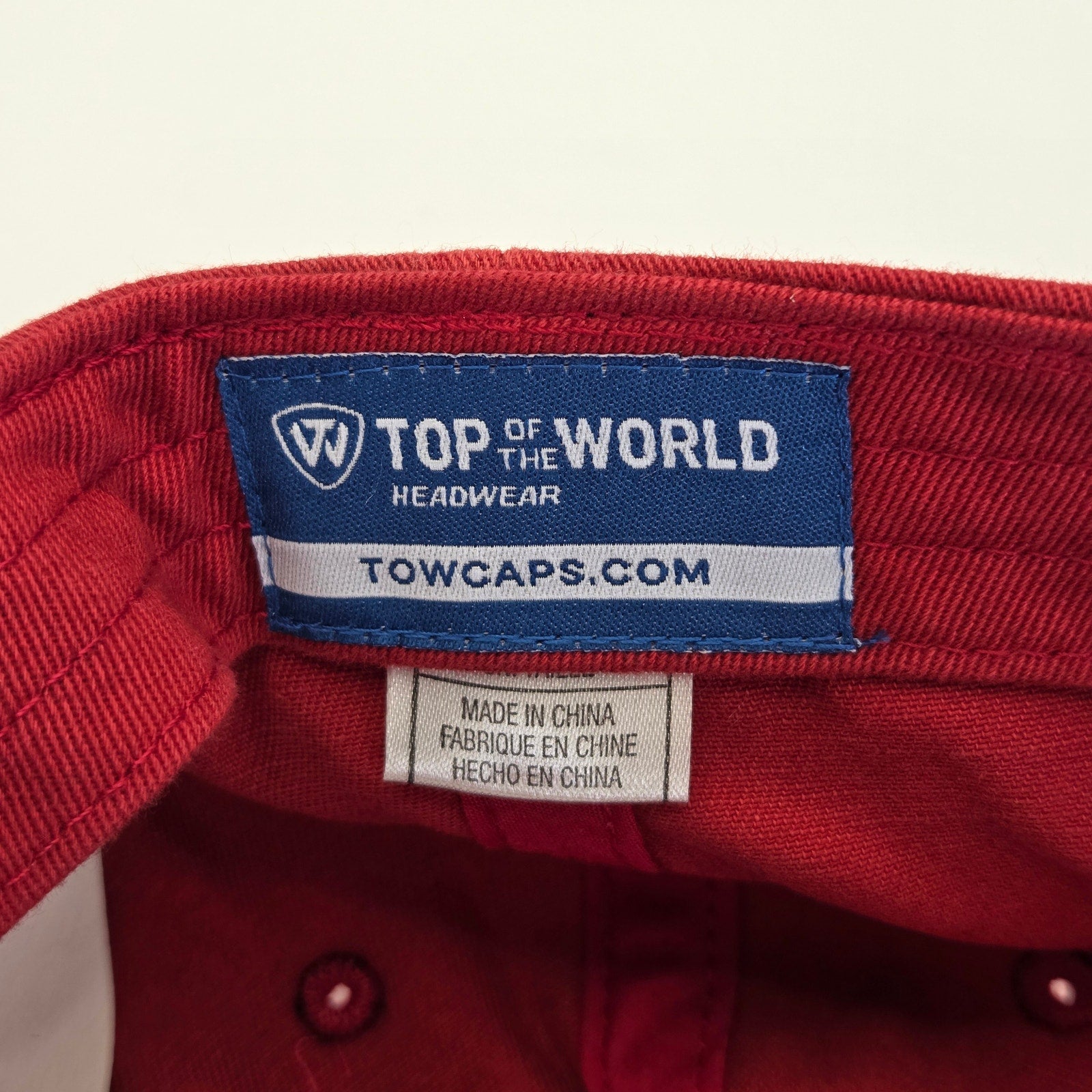 Oklahoma Sooners Top of the World Hat NWT Red Claspback 100% Cotton