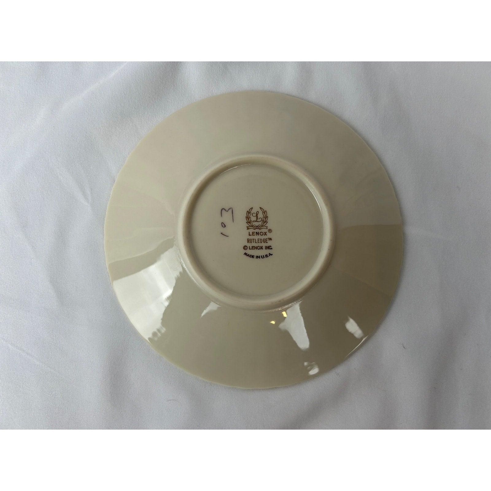 Lenox Rutledge Scalloped Saucer Plate, Ivory with Gold Trim, Vintage Made in USA