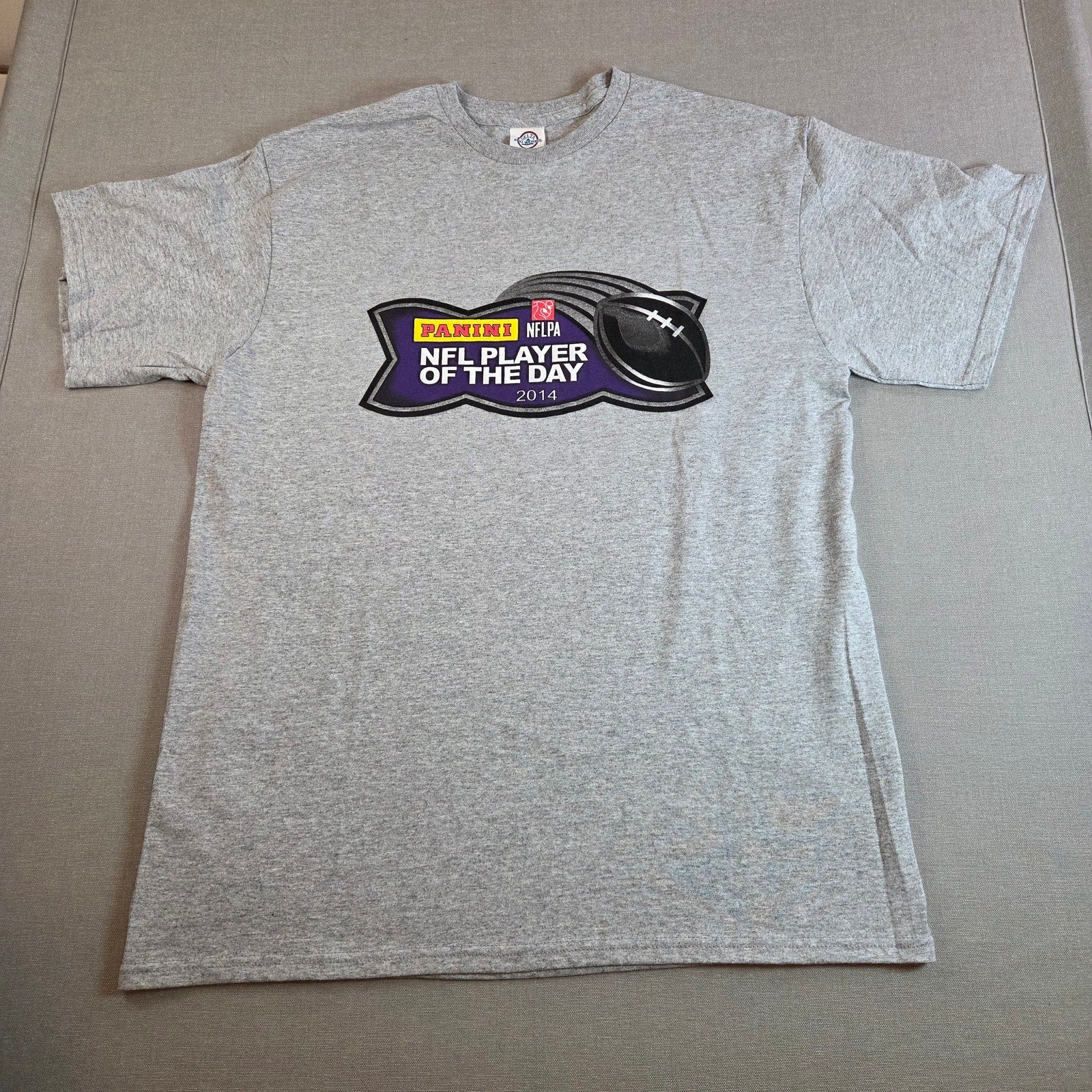 Panini NFL Player of the Day 2014 Promo Tee Shirt Gray Delta Pro Weight L