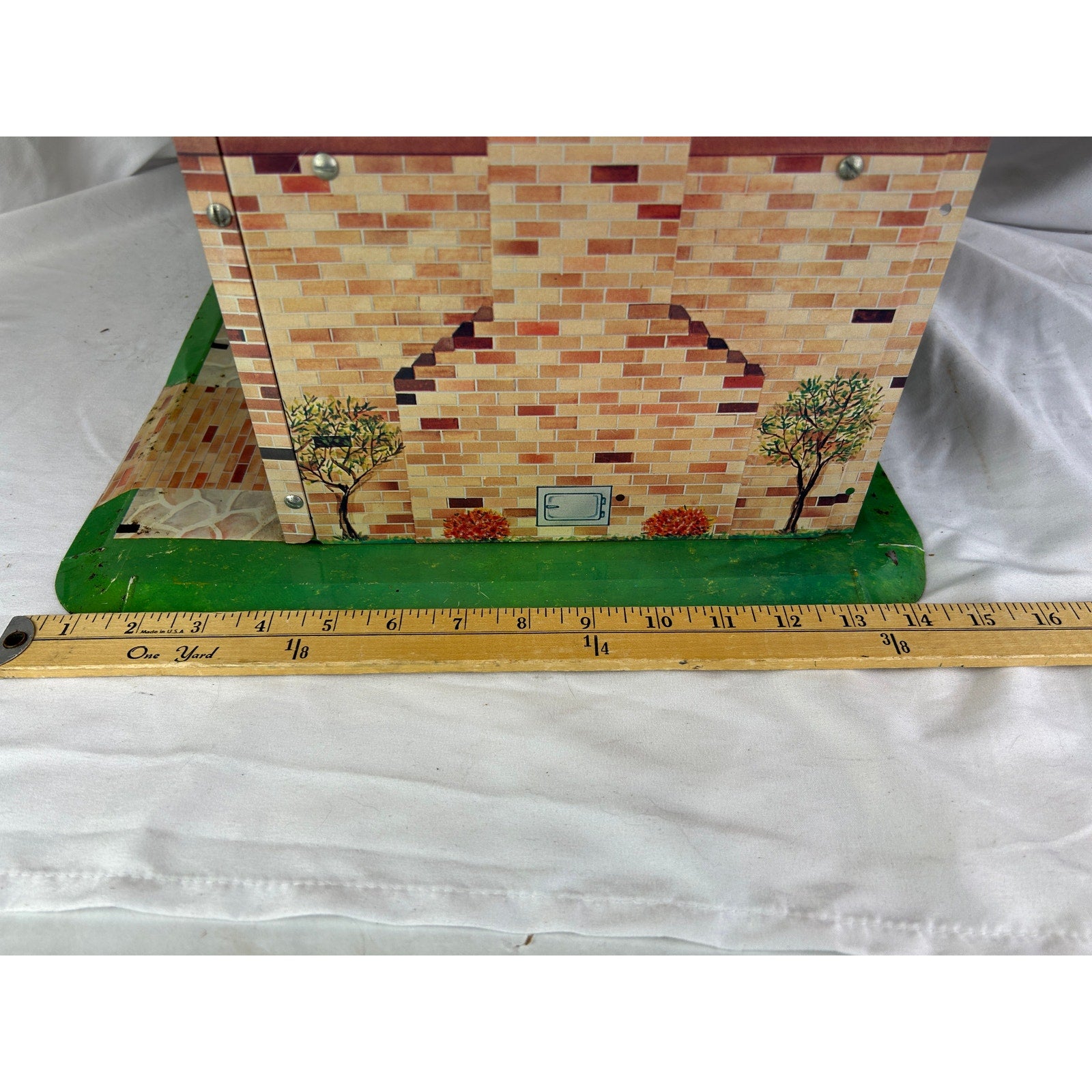 Vintage 1950s Marx Wolverine Tin Litho Dollhouse Two Story USA