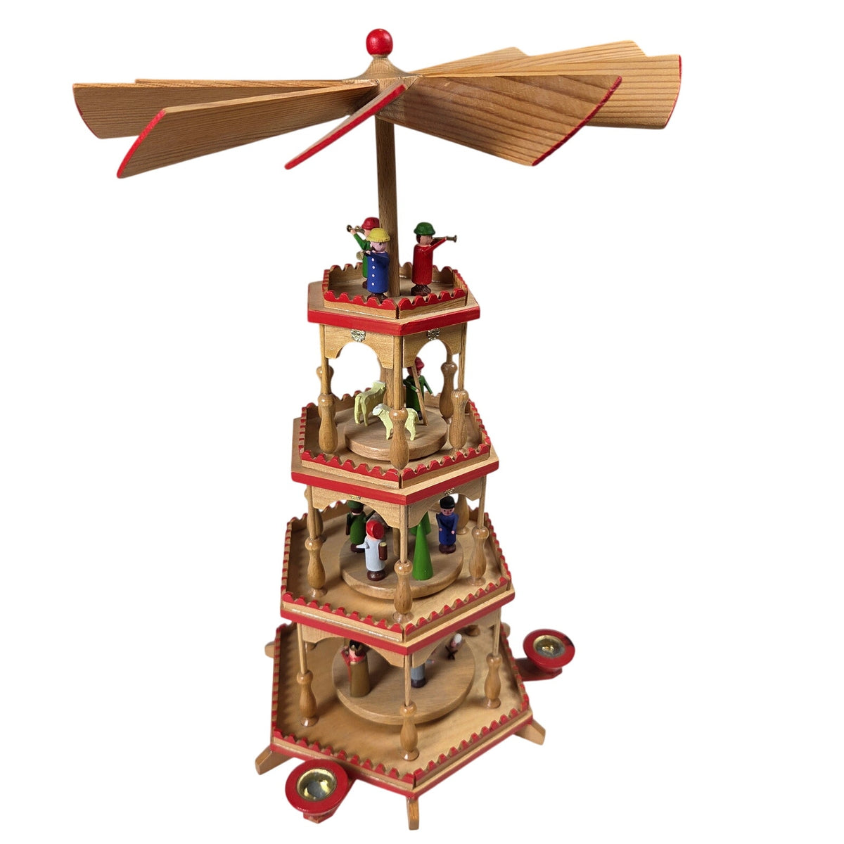 Vintage Erzgebirge Wood Christmas Pyramid Nativity GDR Germany 4 Tier