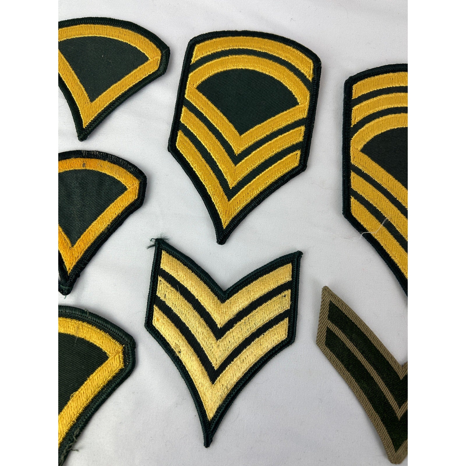 Vintage Military Rank Patch Lot Chevron Eagle Insignia 13pc