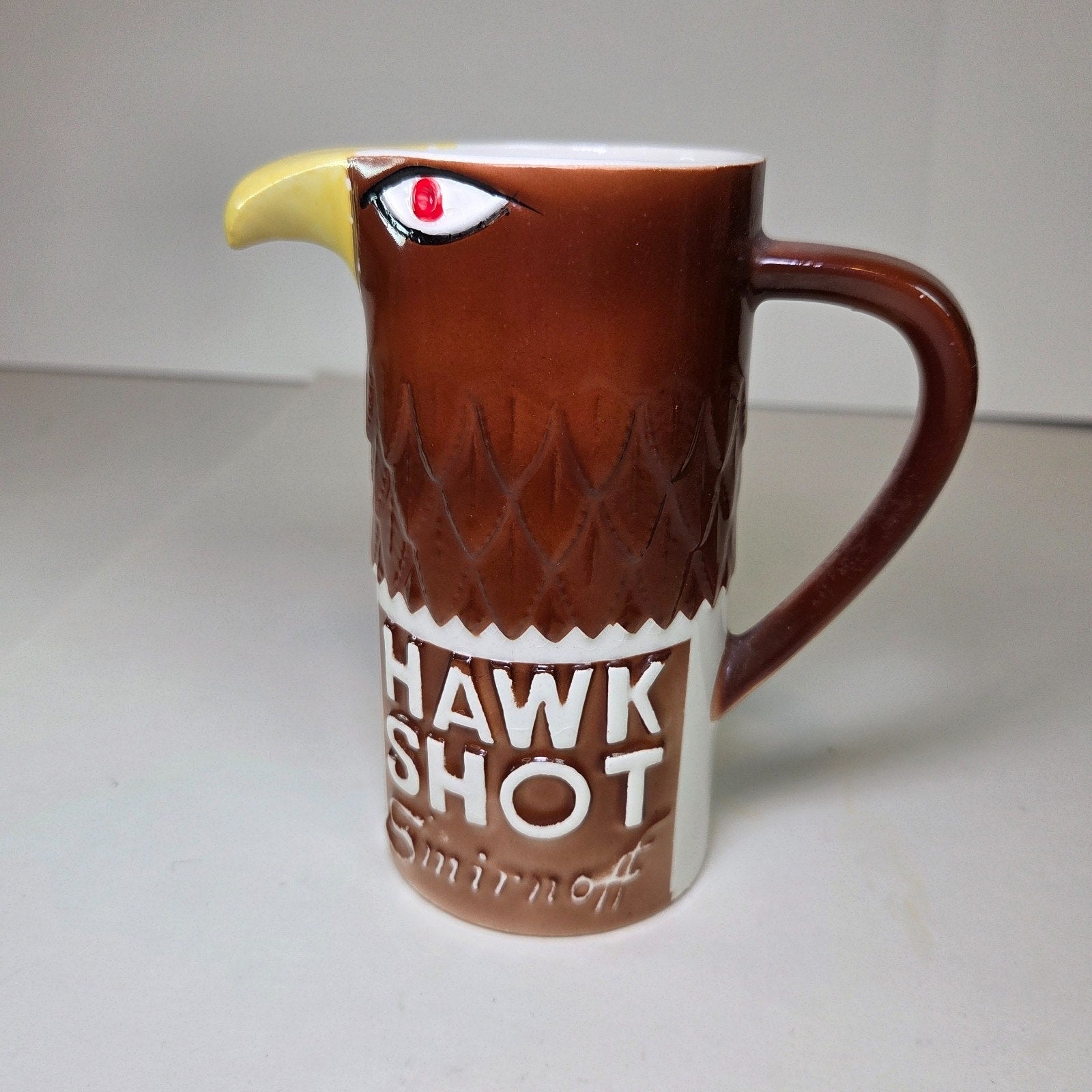 1976 Smirnoff Hawk Shot Eagle Head Mug by McCoy – Vintage Barware 5.25”