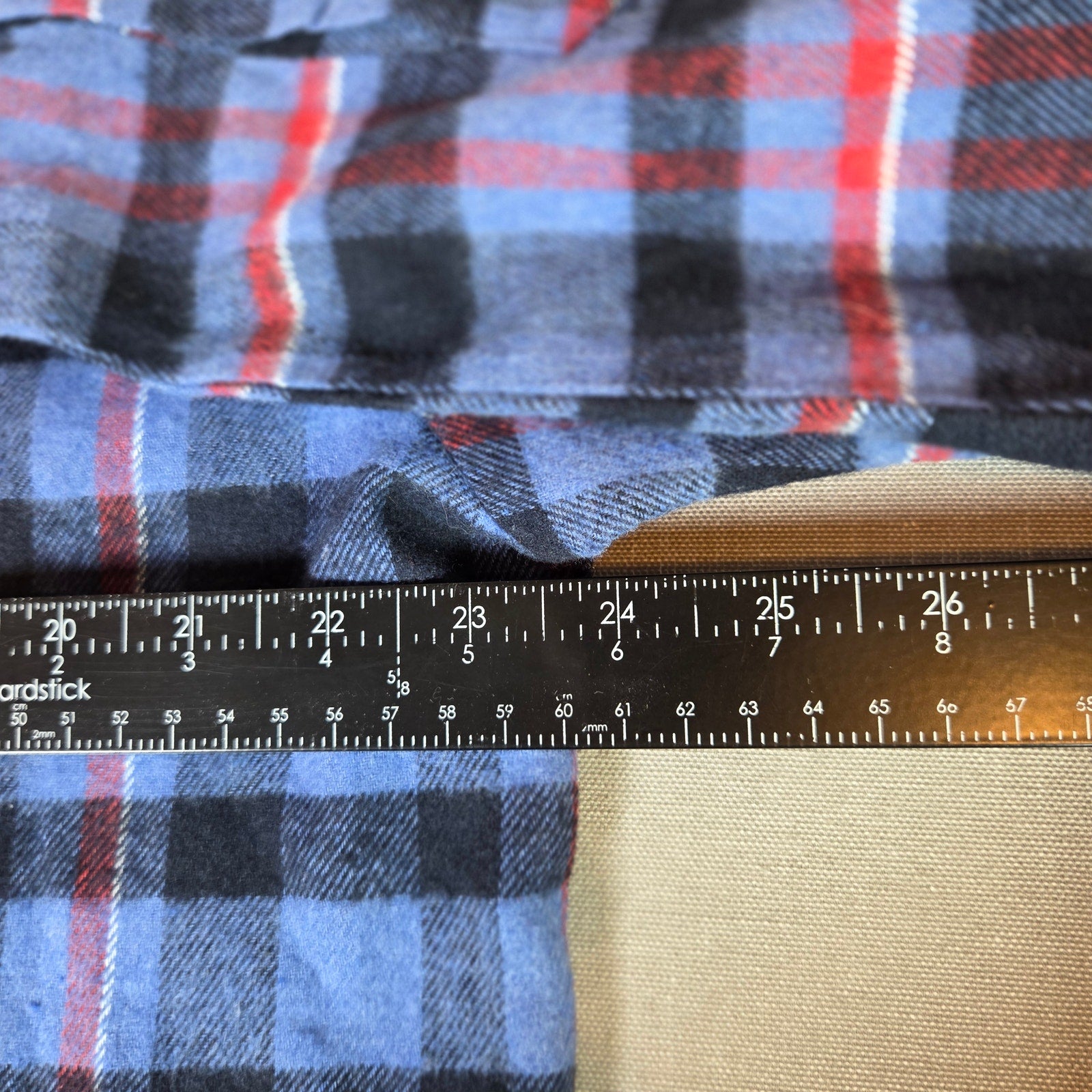 Chicago Cubs Blue Plaid Flannel Button Down Shirt XL Motorola Patch MLB