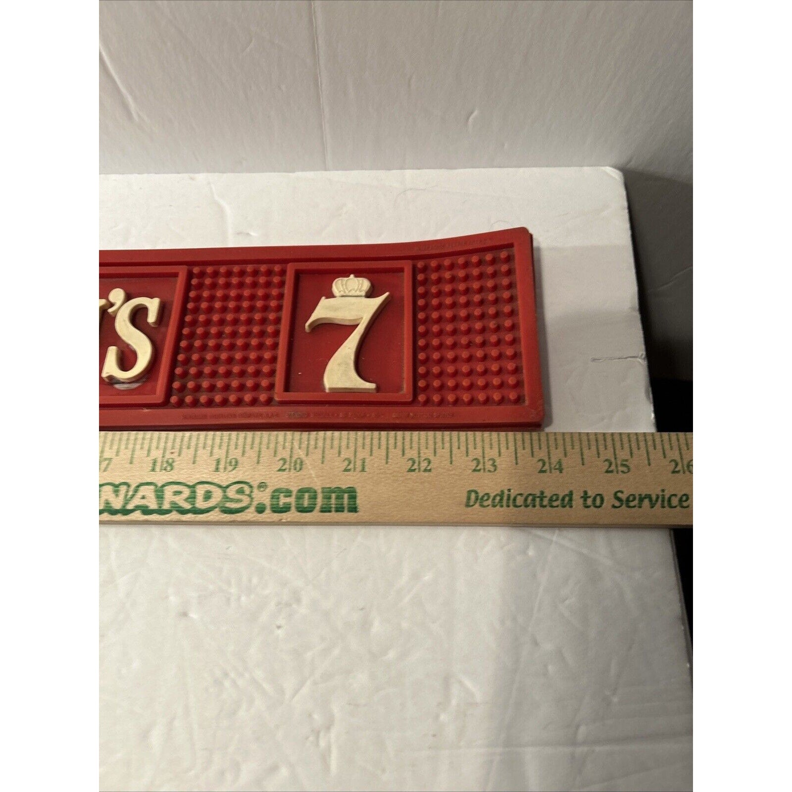 Vintage Seagram’s 7 Bar Spill Mat Rubber Bar Rail Mat 24" x 3.5"