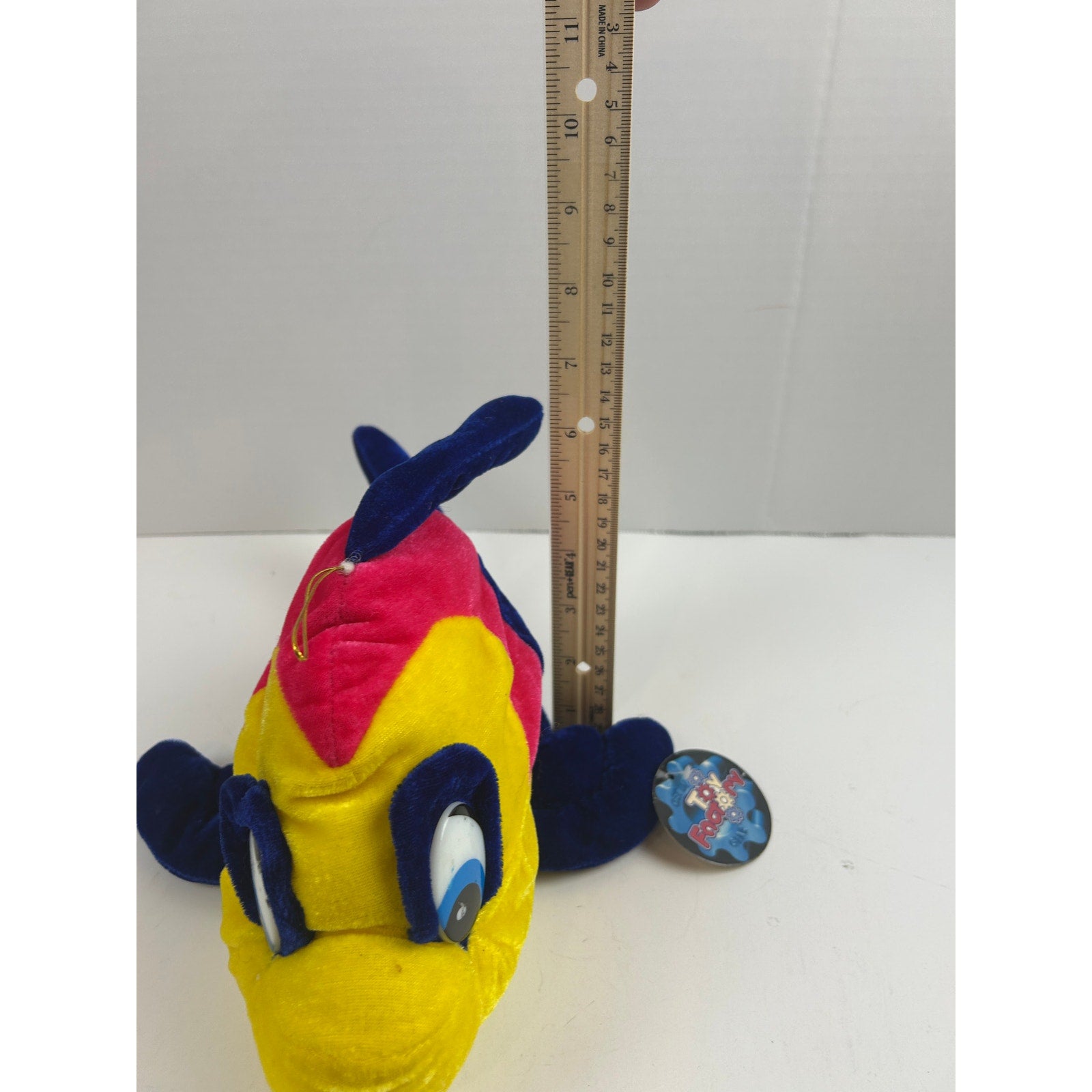 Toy Factory Multicolor Fish Plush Blue Yellow Red 14" Stuffed Animal