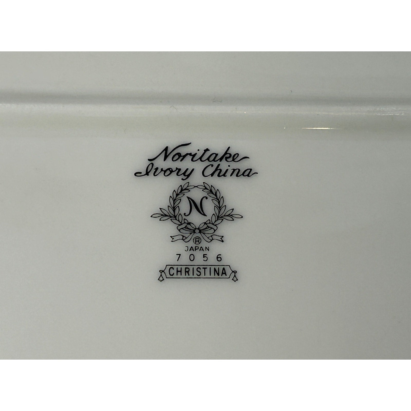 Noritake Christina 7056 Oval Serving Platter Ivory China Floral Silver Trim
