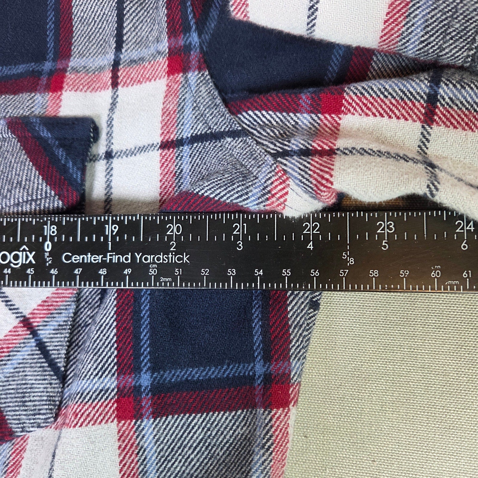 Wrangler Pearl Snap Western Plaid Long Sleeve Shirt Red Blue 22x32