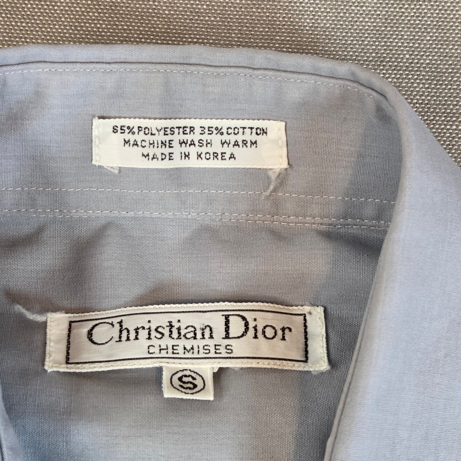 Vintage 80s Christian Dior Monsieur Chemise Shirt Korea S Epaulet Gray