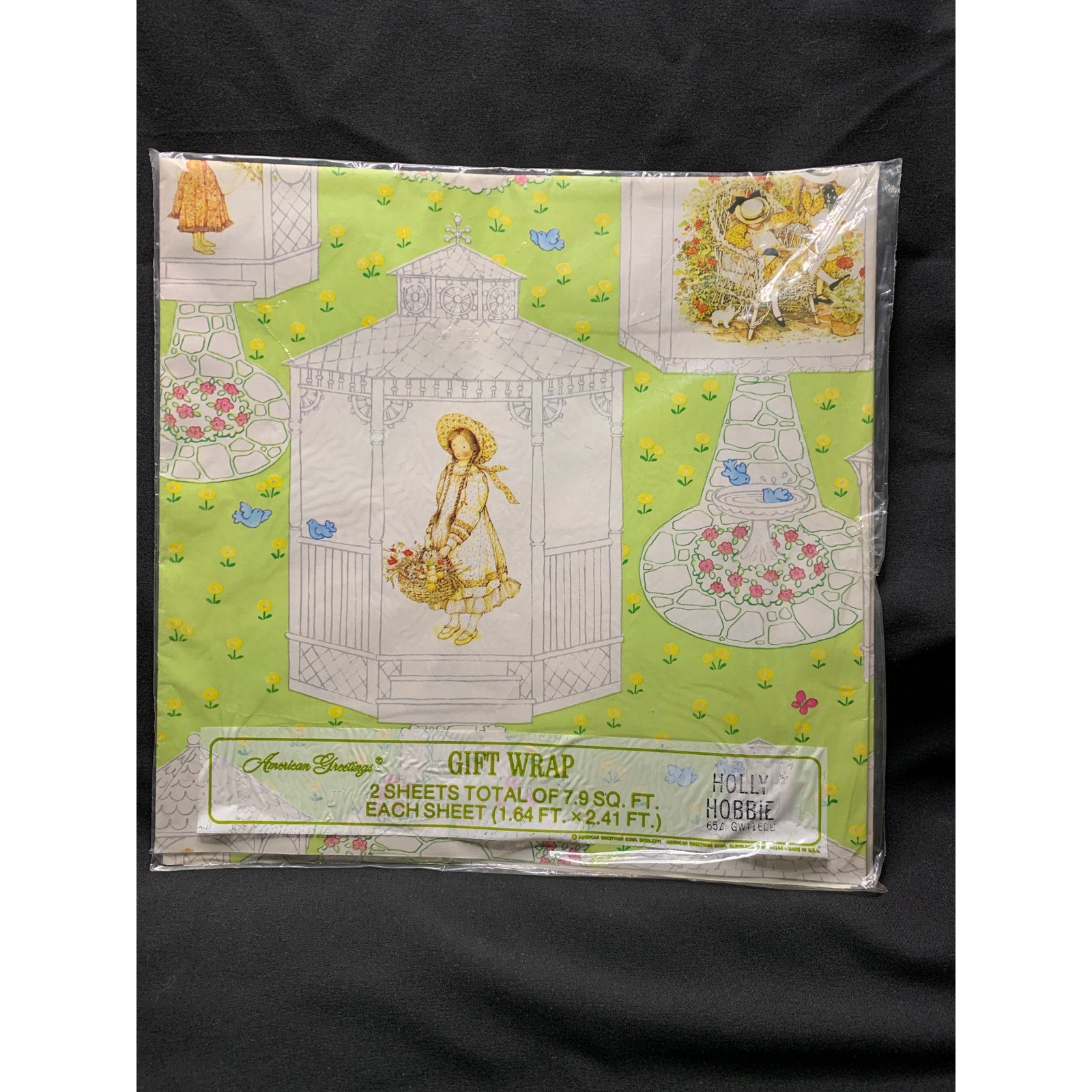 Vintage Holly Hobbie Wrapping Paper Lot 3 Sheets American Greetings USA