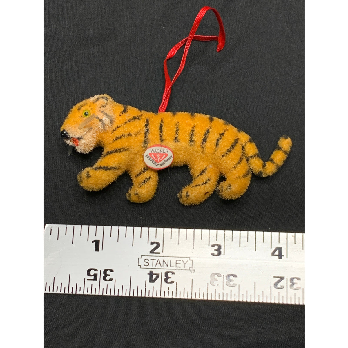 Vintage Wagner Handwork Flocked Tiger Figurine West Germany 1966-1983