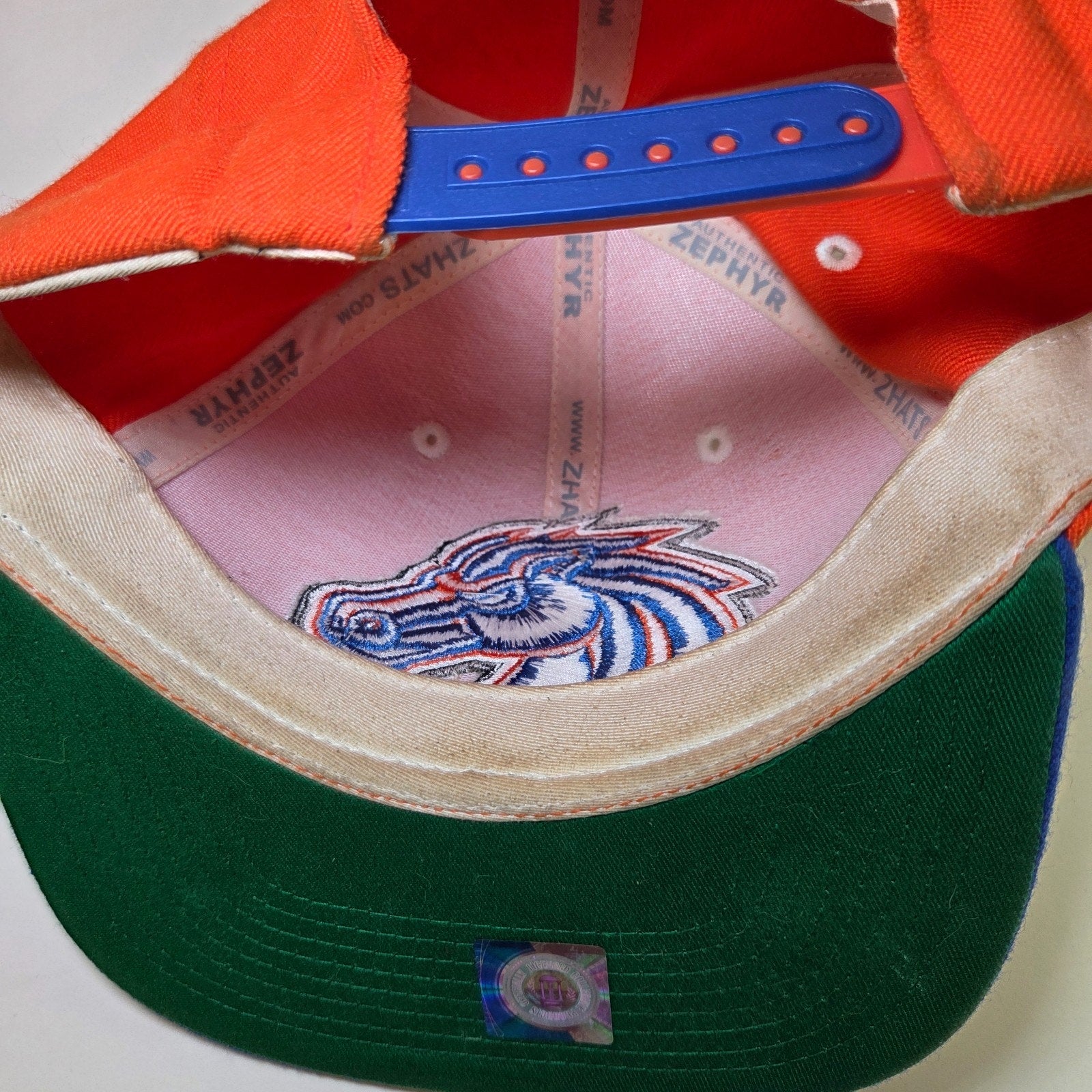 Boise State Broncos Zephyr Snapback Hat Orange Blue NCAA Vintage College Cap