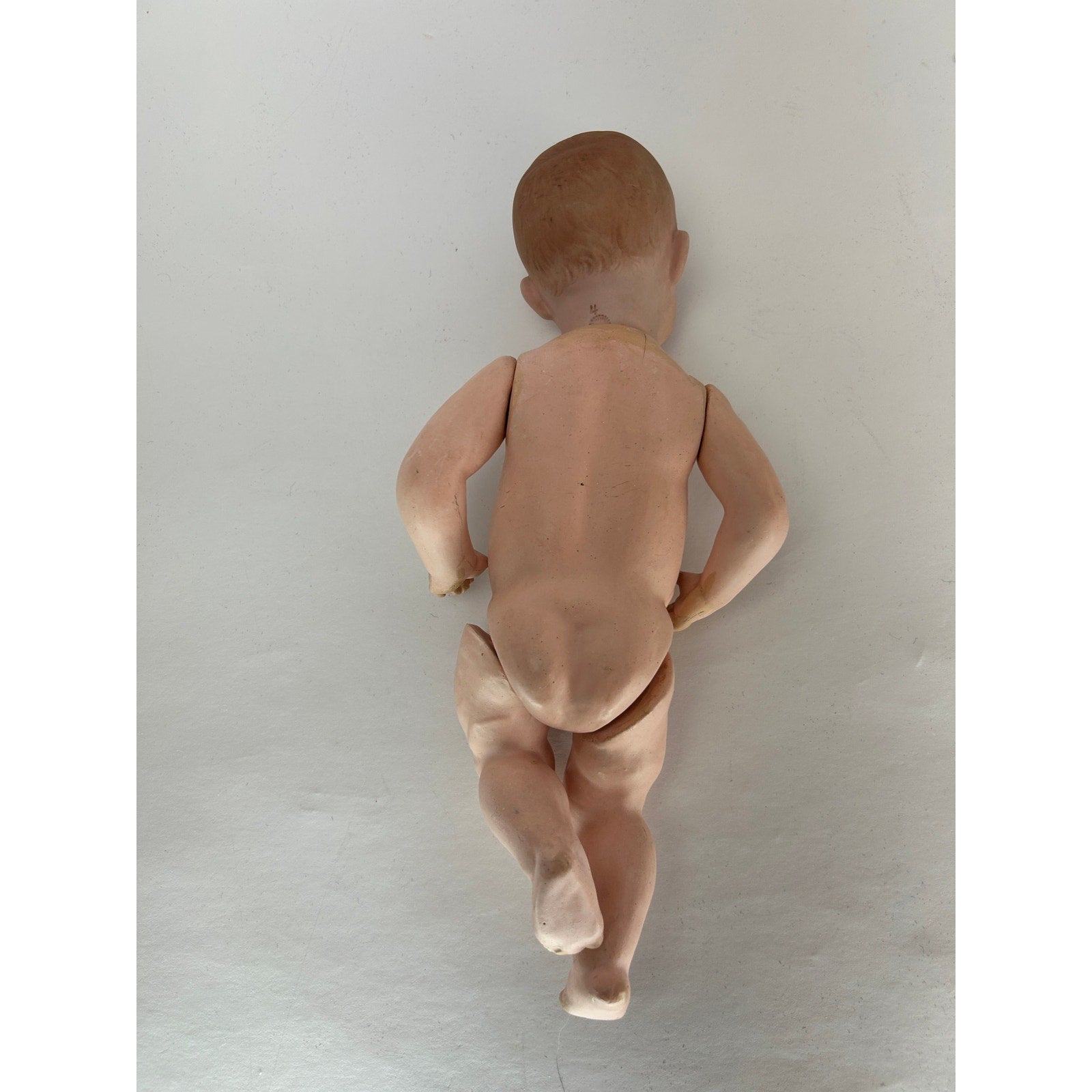 Antique Gebruder Heubach 12" Baby Boy Doll – With Bisque Head & Composition Body